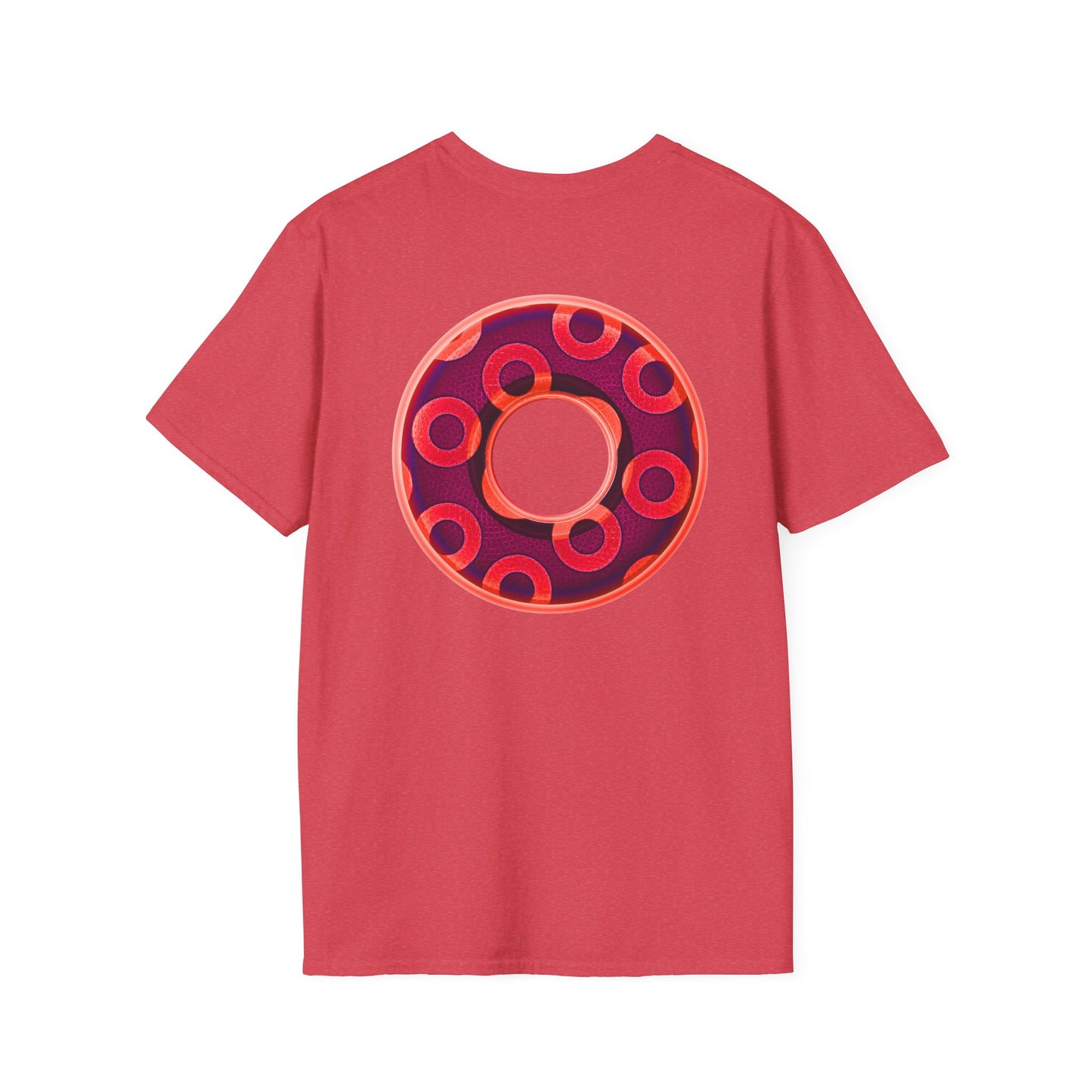 Plain Donuts/Unisex Soft-Style - "Plain Rustic Paradoxical Donuts" - bright red/burgundy donuts