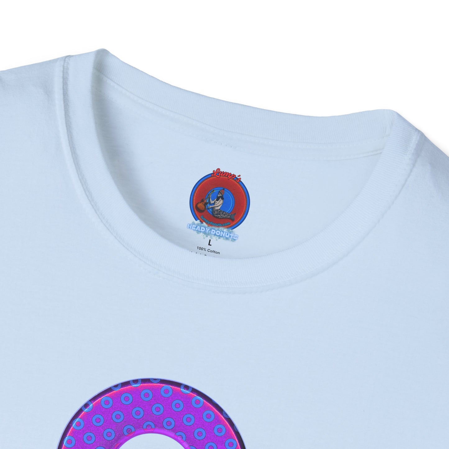 Plain Donuts/Unisex Soft-Style - "Plain Electric Paradoxical Donuts" - bright purple/blue donuts
