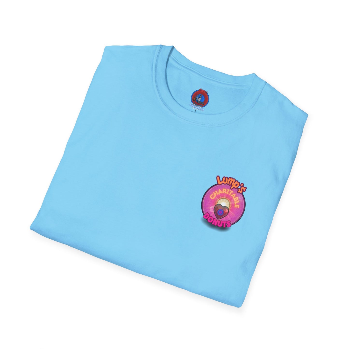Classic Donut Tee - Unisex Soft-Style - "Lump's Official Charitable Donut" - series 1.0  - magenta donut [*100 to general charity fund]