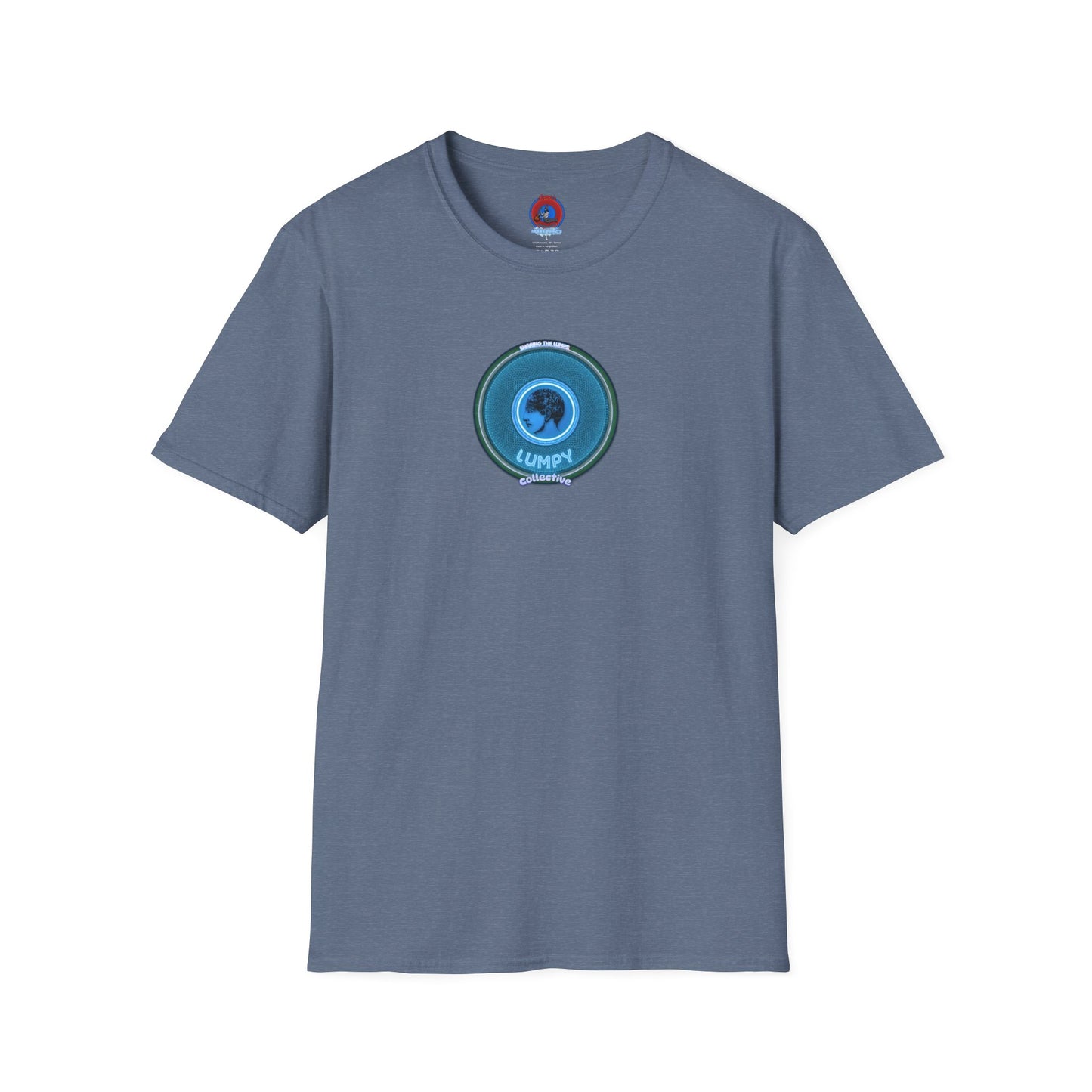 Classic Donut Tee - Unisex Soft-Style - "Lumpy Collective Donut" - aquamarine blue/green lumpy donut - variant 3