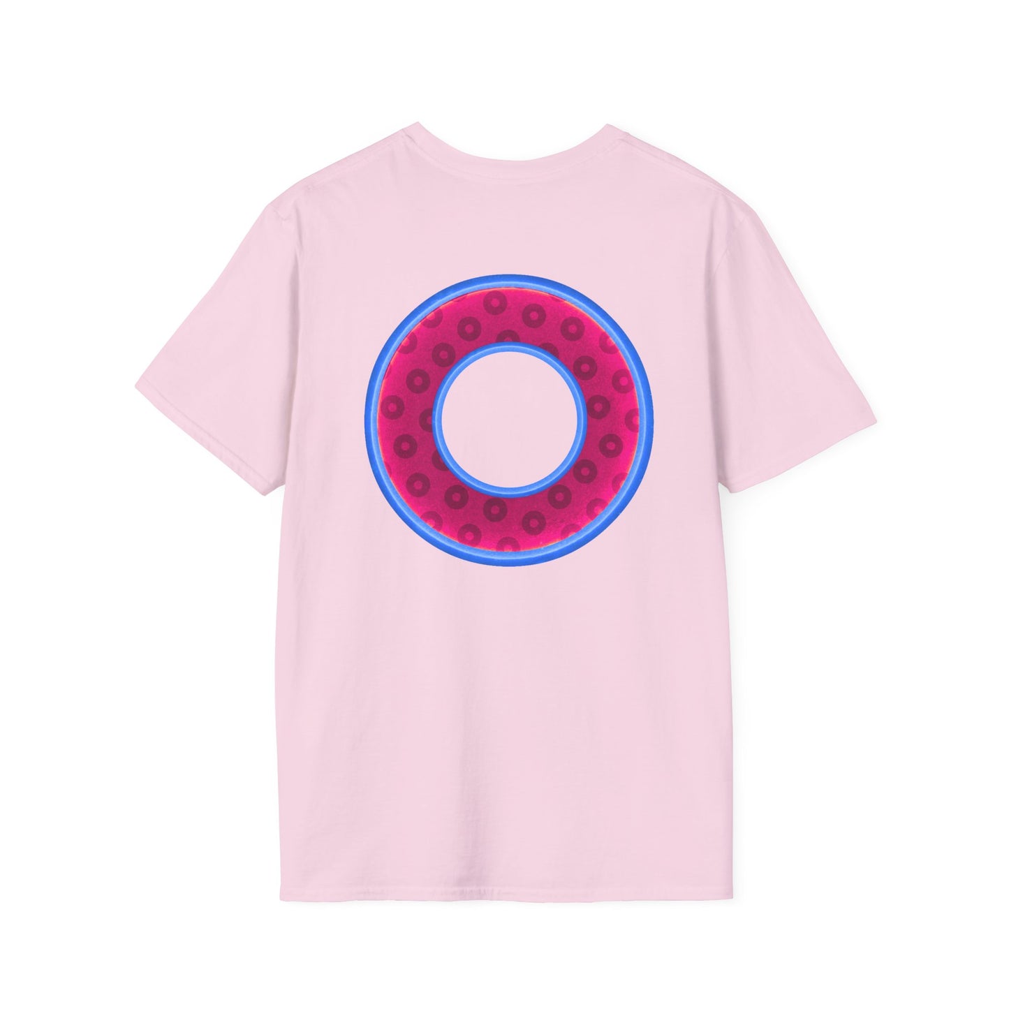 Plain Donuts/Unisex Soft-Style - "Plain Wide Mouthed Paradoxical Donuts" - bright magenta/light blue royal blue donuts