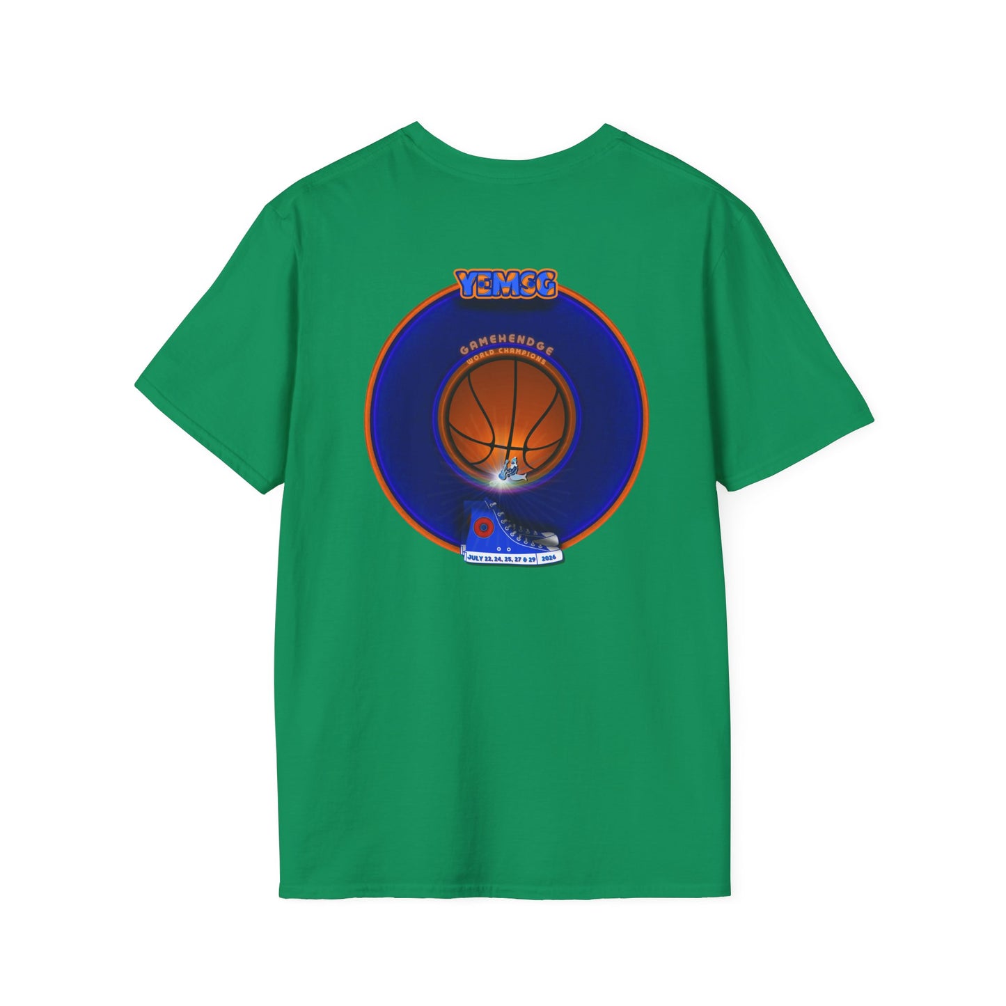 Classic Donut Tee - Unisex Soft-Style - "Diedrich Knickerbocker's Donut" - vivid blue/orange donut - variant 1