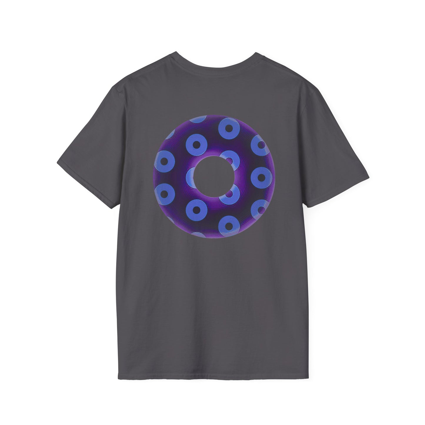 Plain Donuts/Unisex Soft-Style - "Plain Blimpy Paradoxical Donuts" - dark purple/Carolina blue donuts