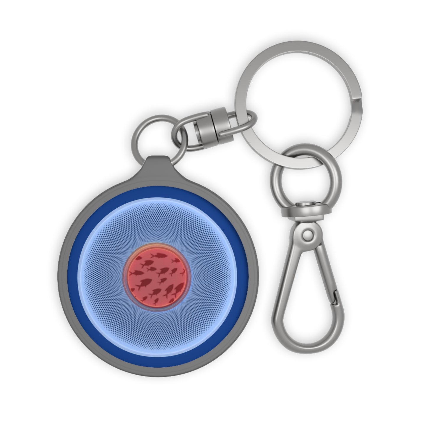 Lumpy Donut Keychain - "Swimming By" - series 1.0 - variant 2 - pastel blue donut