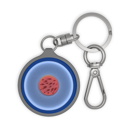 Lumpy Donut Keychain - "Swimming By" - series 1.0 - variant 2 - pastel blue donut