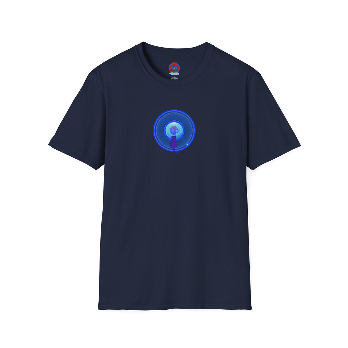 Classic Donut Tee - Unisex Soft-Style - "Cats: The Donut" - rustic blue/blue donut - variant 2