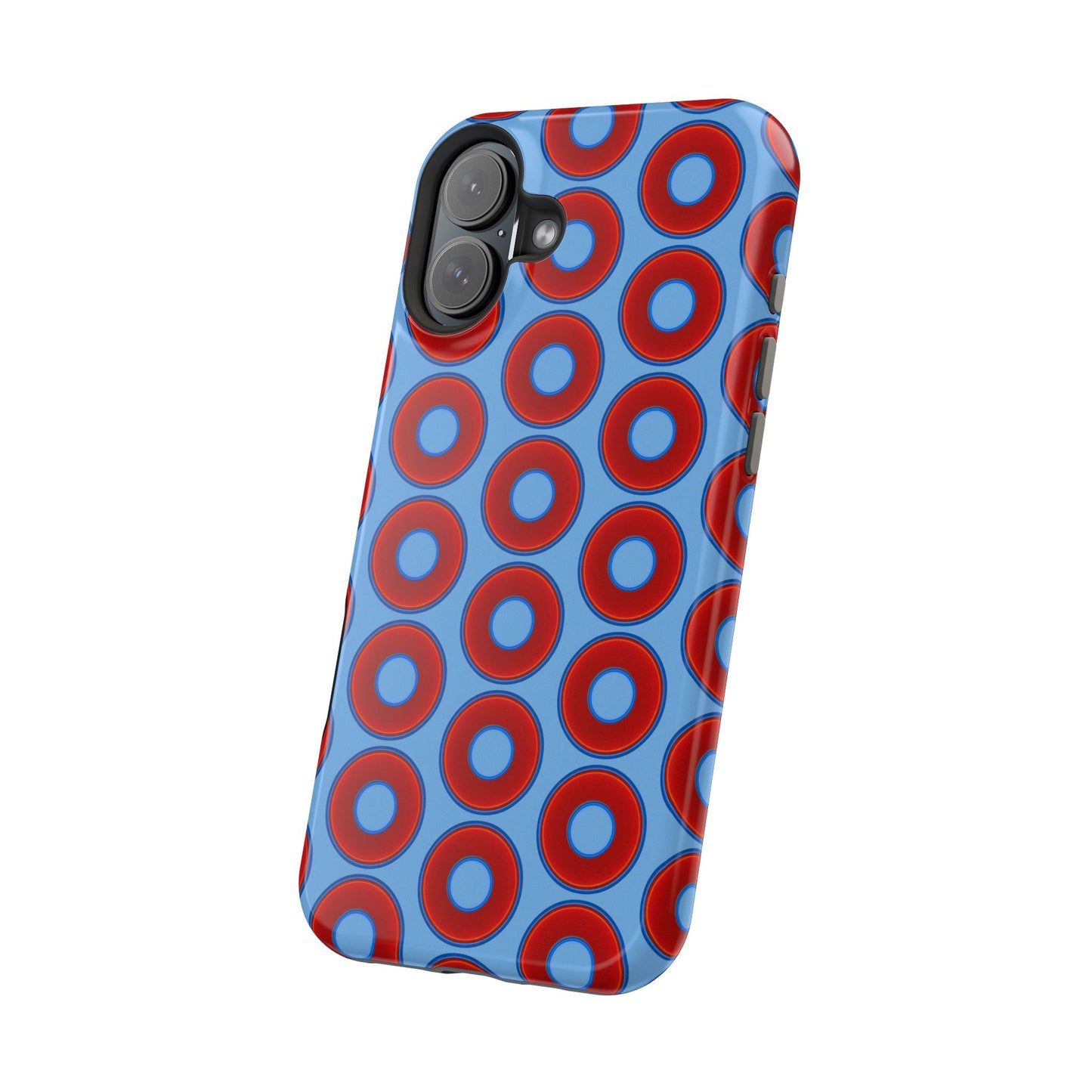 Magnetic Tough Donut Case - red vivid donut print w/light blue background