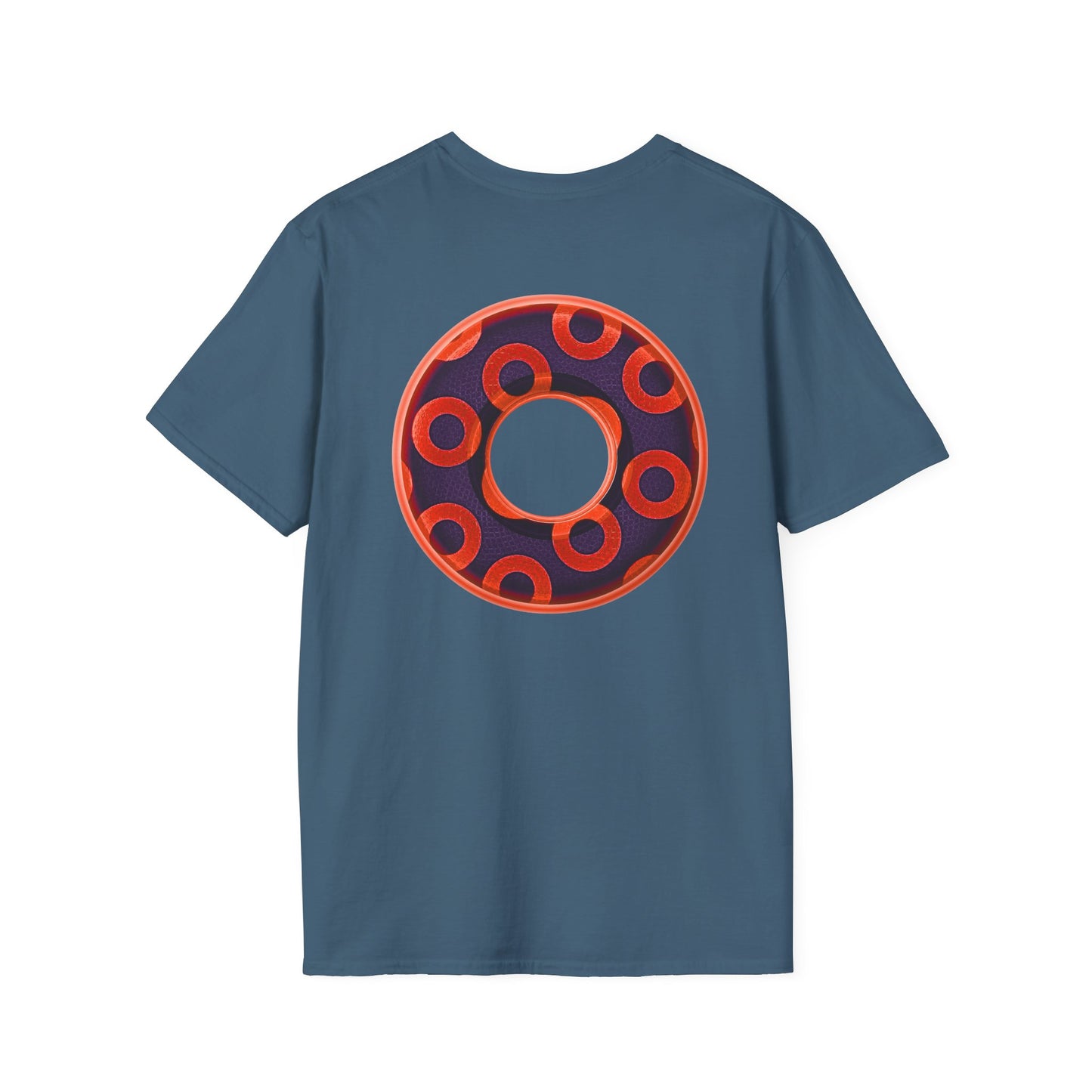 Plain Donuts/Unisex Soft-Style - "Plain Rustic Paradoxical Donuts" - red/midnight blue donuts