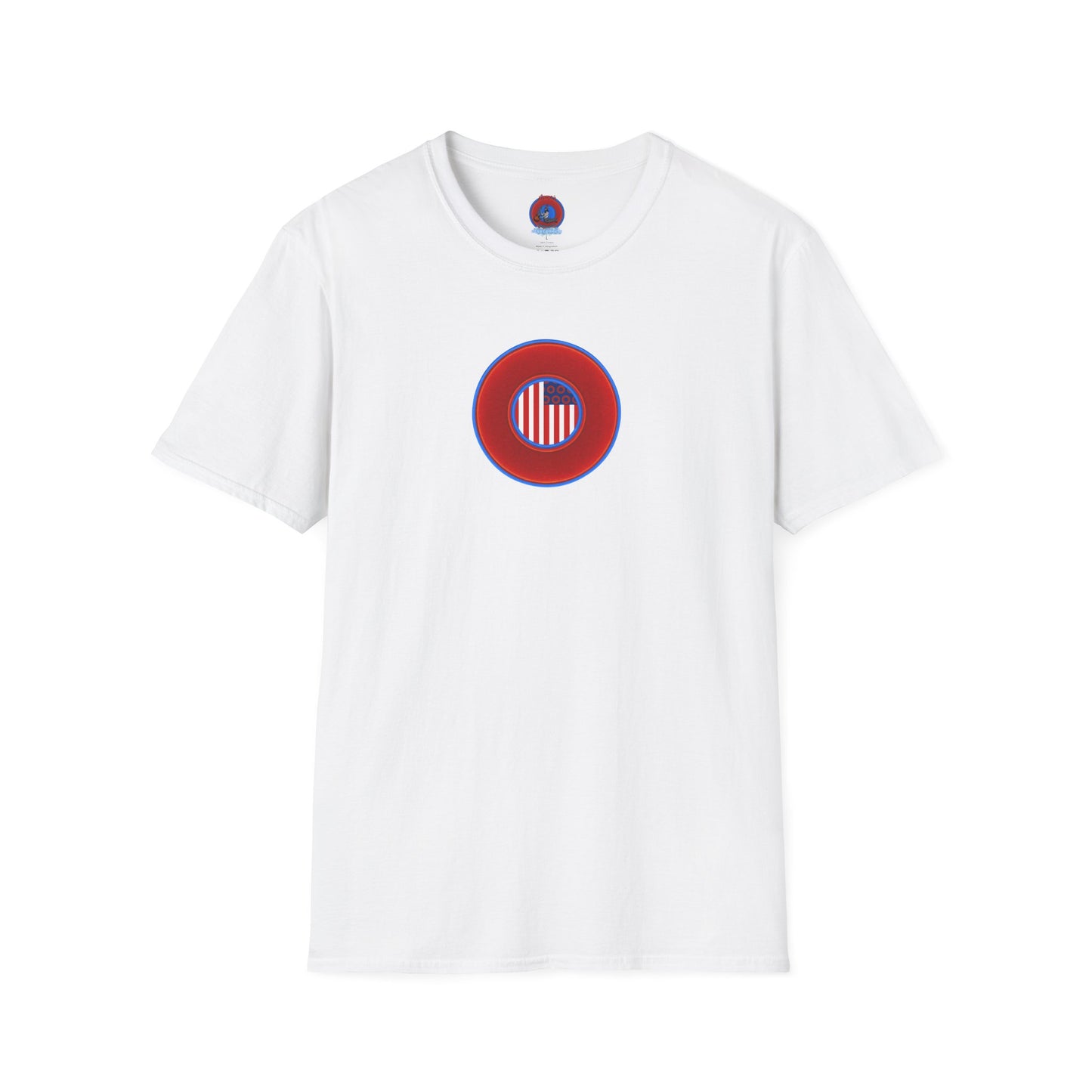 Classic Donut Tee - Unisex Soft-Style - "One Indivisible Donut" - vivid red phreedom donut - variant 1