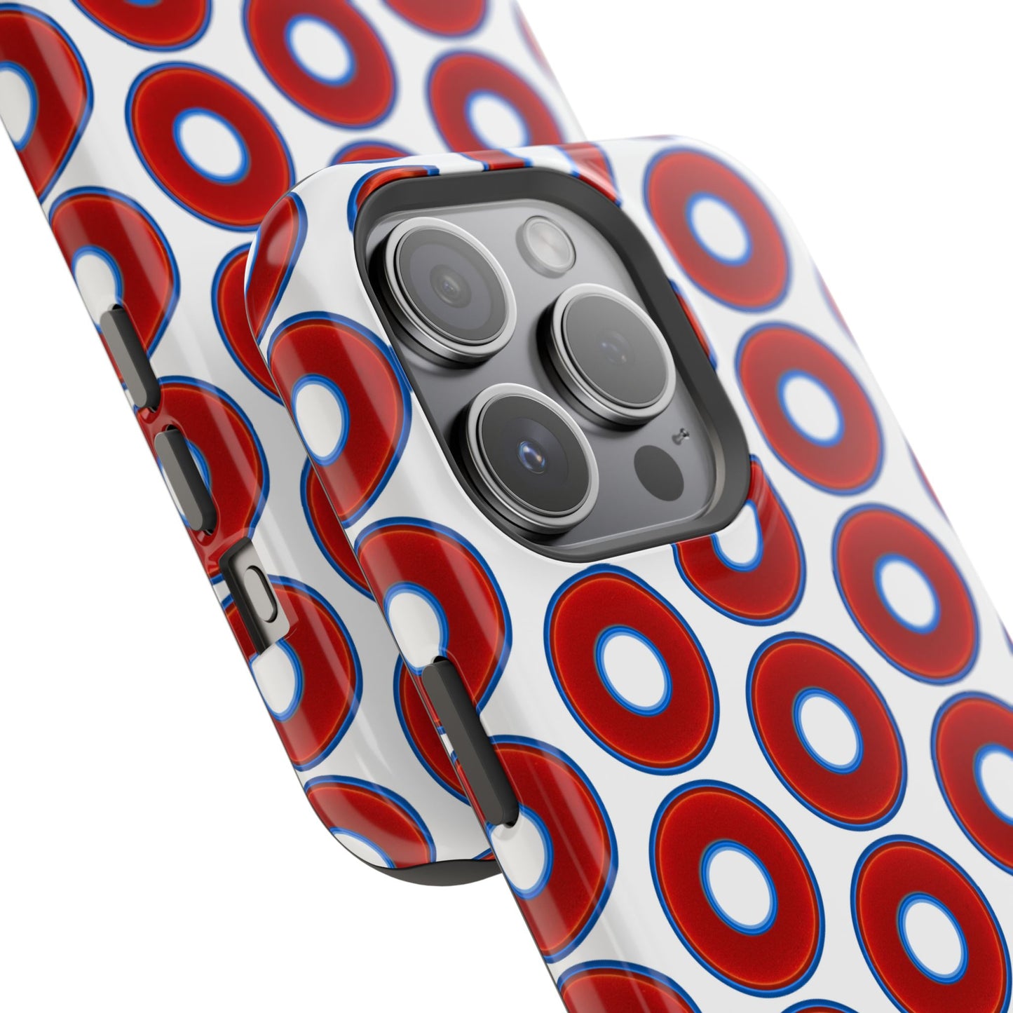 Magnetic Tough Donut Case - red vivid donut print w/white background