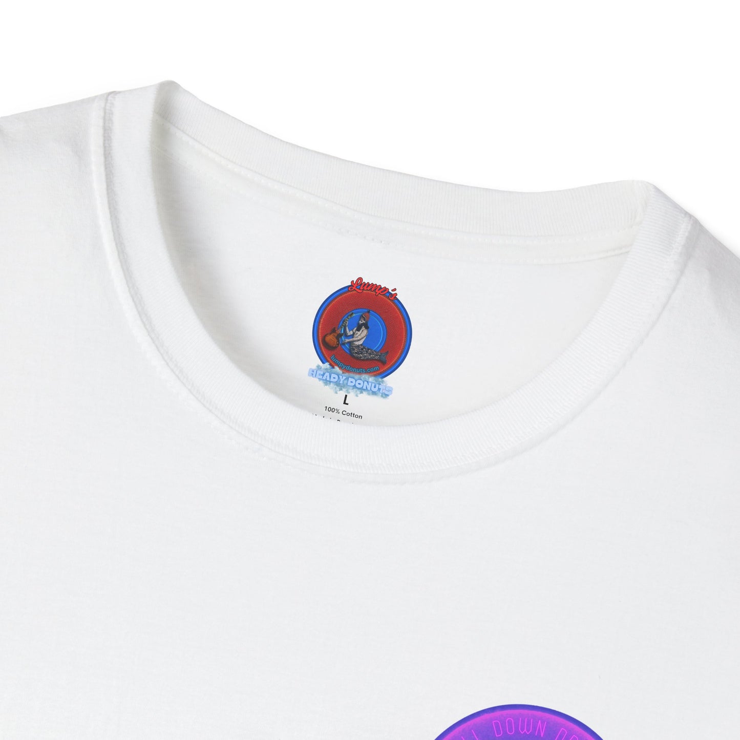 Classic Donut Tee - Unisex Soft-Style - "The Loving Donut" - series 1.0  - pink/purple donut [*Charity Donut]