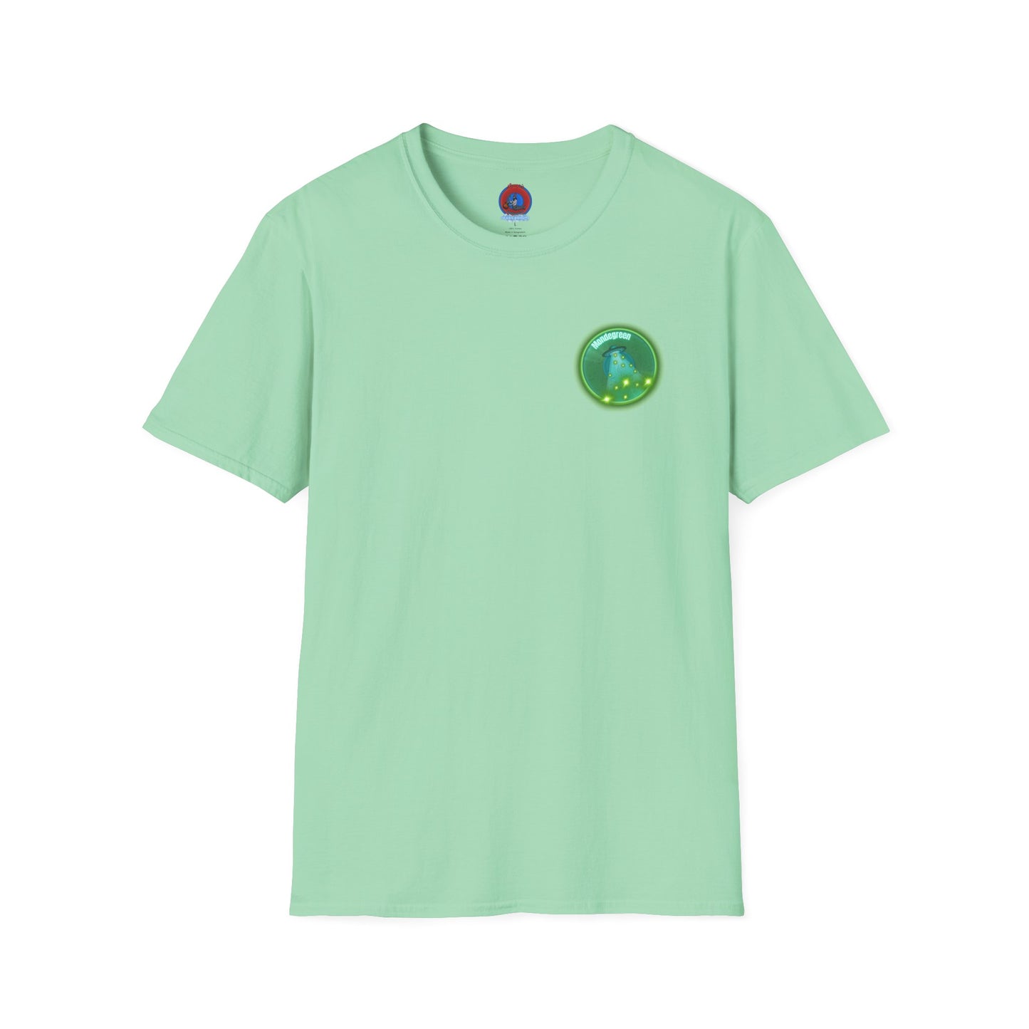 Classic Donut Tee - Unisex Soft-Style - "Close Encounters of the Delaware kind - Mondegreen Donut"  " variant 1 - green donut