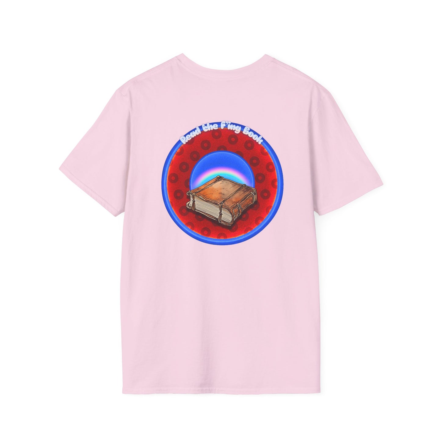 Classic Donut Tee - Unisex Soft-Style - "Read the F'ing Donut" - red/blue paradoxical donut