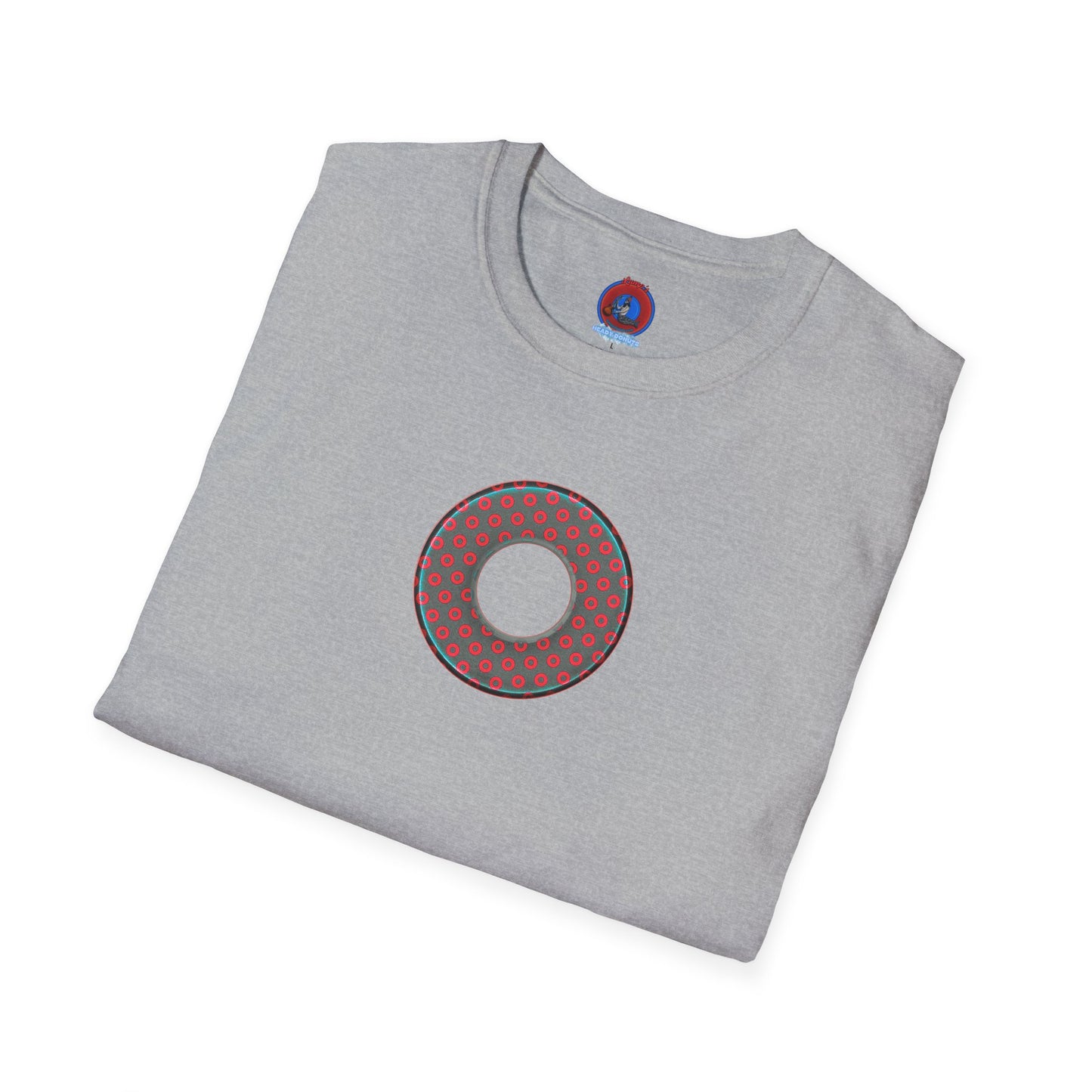 Plain Donuts/Unisex Soft-Style - "Plain Electric Paradoxical Donuts" - dark teal/red donuts
