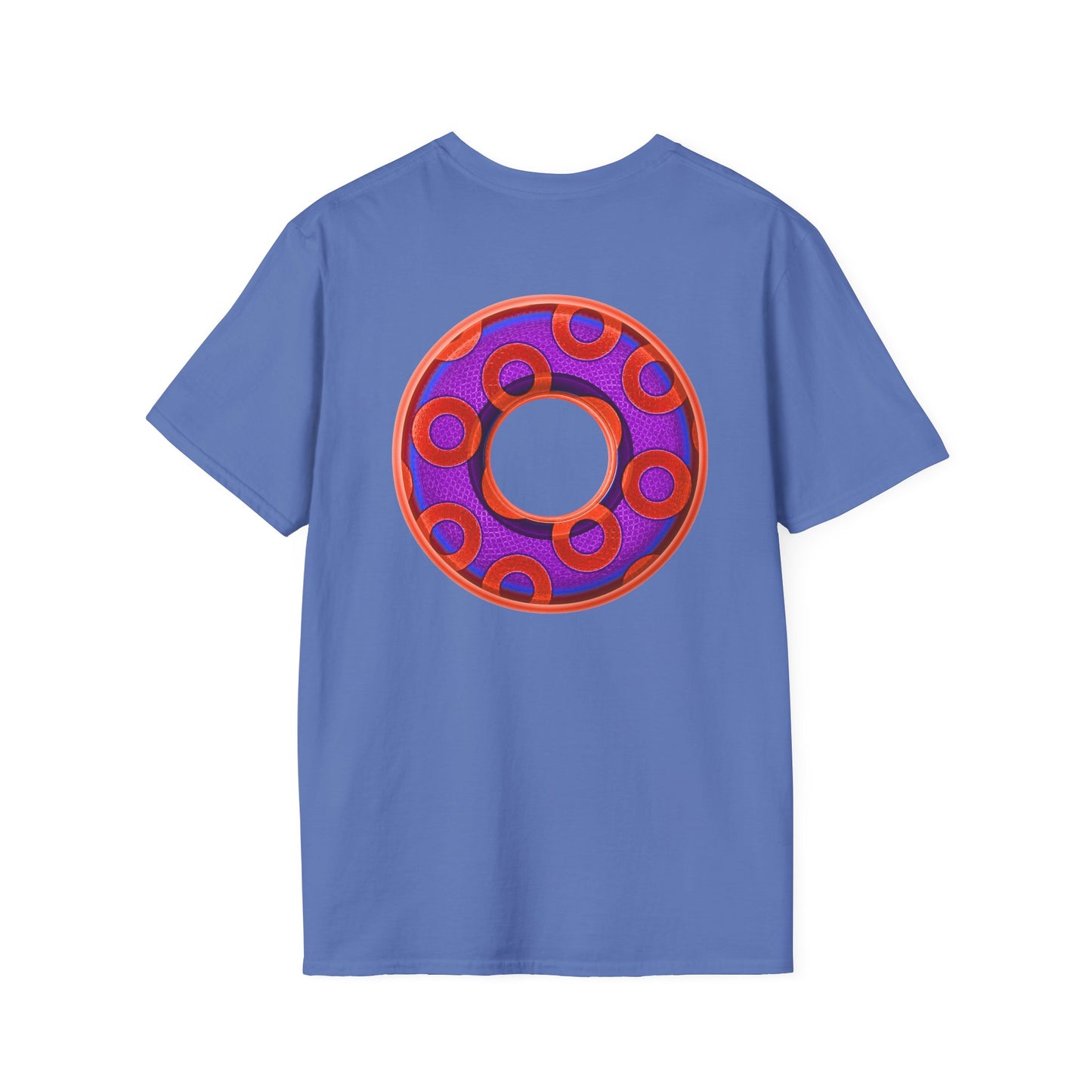Plain Donuts/Unisex Soft-Style - "Plain Rustic Paradoxical Donuts" - purple/red donuts