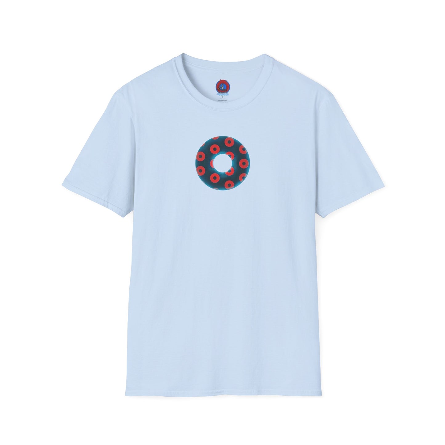 Plain Donuts/Unisex Soft-Style - "Plain Blimpy Paradoxical Donuts" - steel blue/red donuts