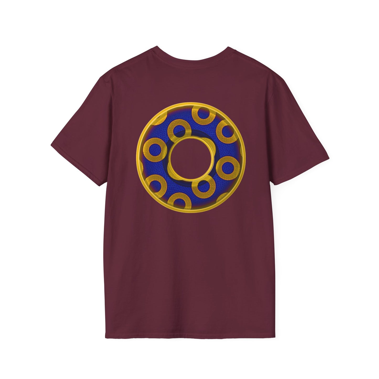 Plain Donuts/Unisex Soft-Style - "Plain Rustic Paradoxical Donuts" - yellow/dark blue donuts