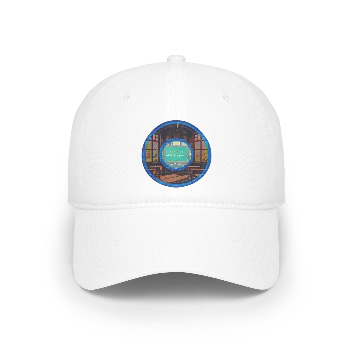 Lumpy Donut Baseball Cap - "Torturous Donut Cap " - red/blue pic donut w/