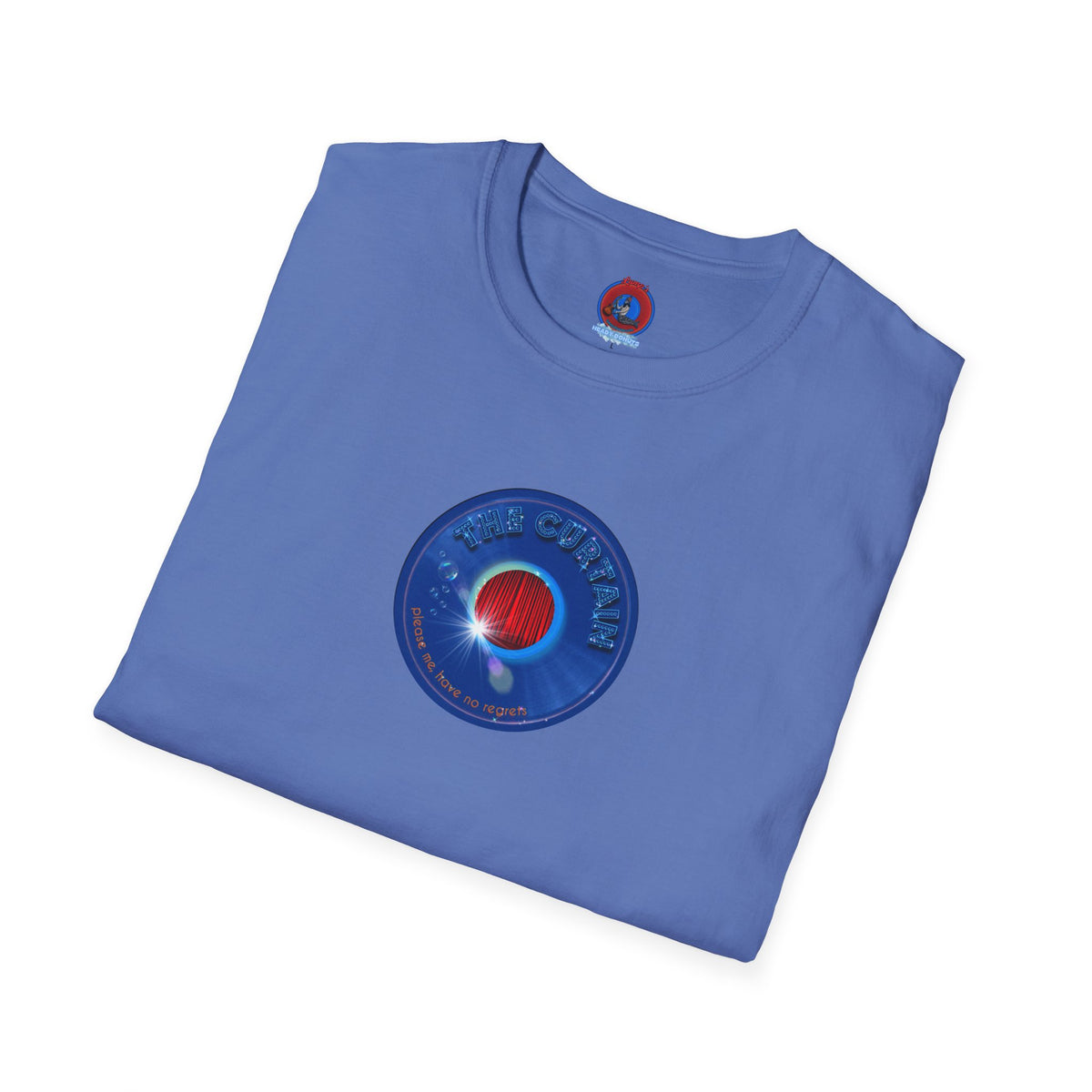 Classic Donut Tee - Unisex Soft-Style - "The Donut Without" - series 1.0  - variant 1 - vivid blue record donut