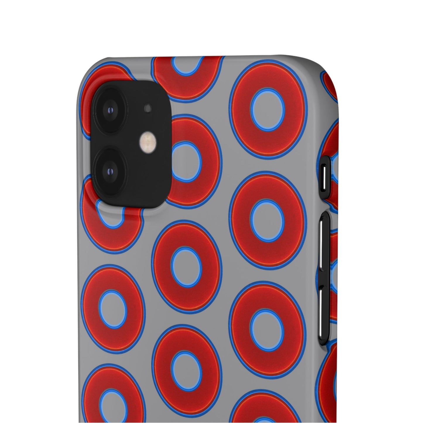 Donut Snap Case - red vivid donut print w/gray background