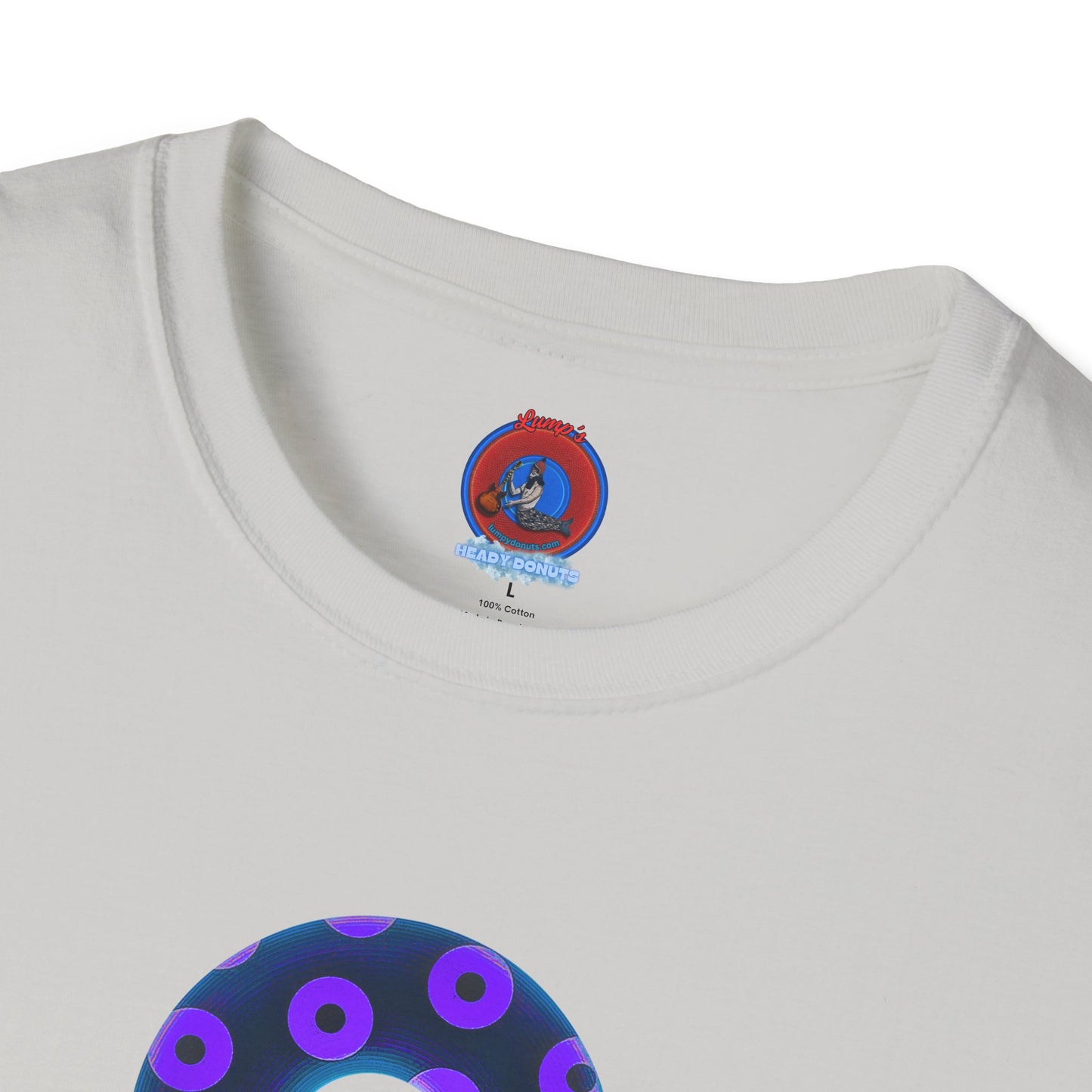 Plain Donuts/Unisex Soft-Style - "Plain Blimpy Paradoxical Donuts" - dark steel blue/vivd dark purple donuts