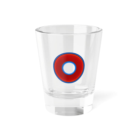 Bad Fishy Too - vivid red/blue donut - Shot Glass, 1.5oz