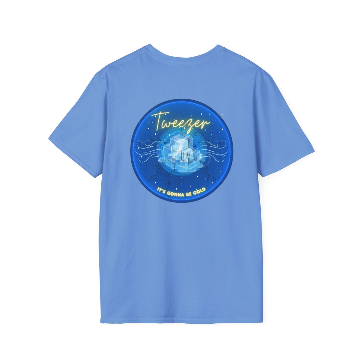 Classic Donut Tee - Unisex Soft-Style - "The Donut Reprised" - vivid blue donut