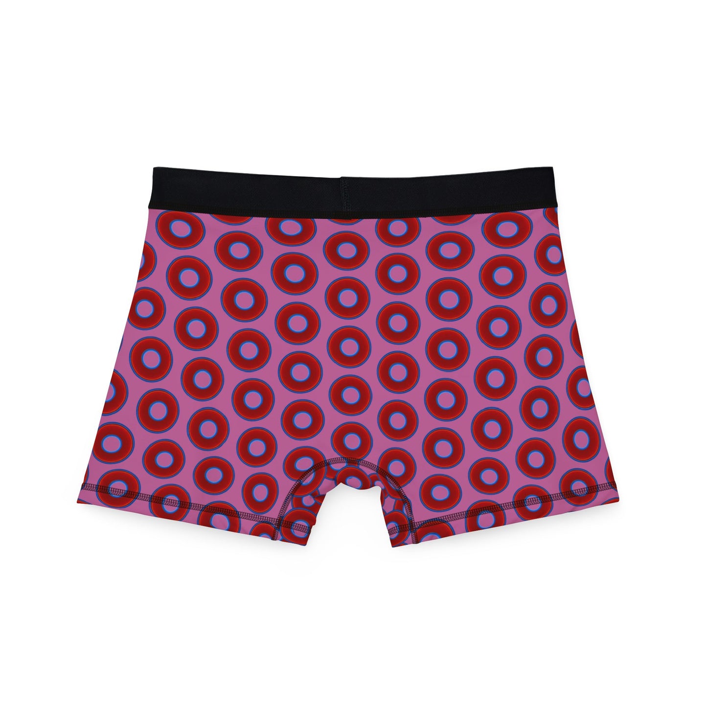 Men's Donut Boxers - red vivid donuts w/pink background