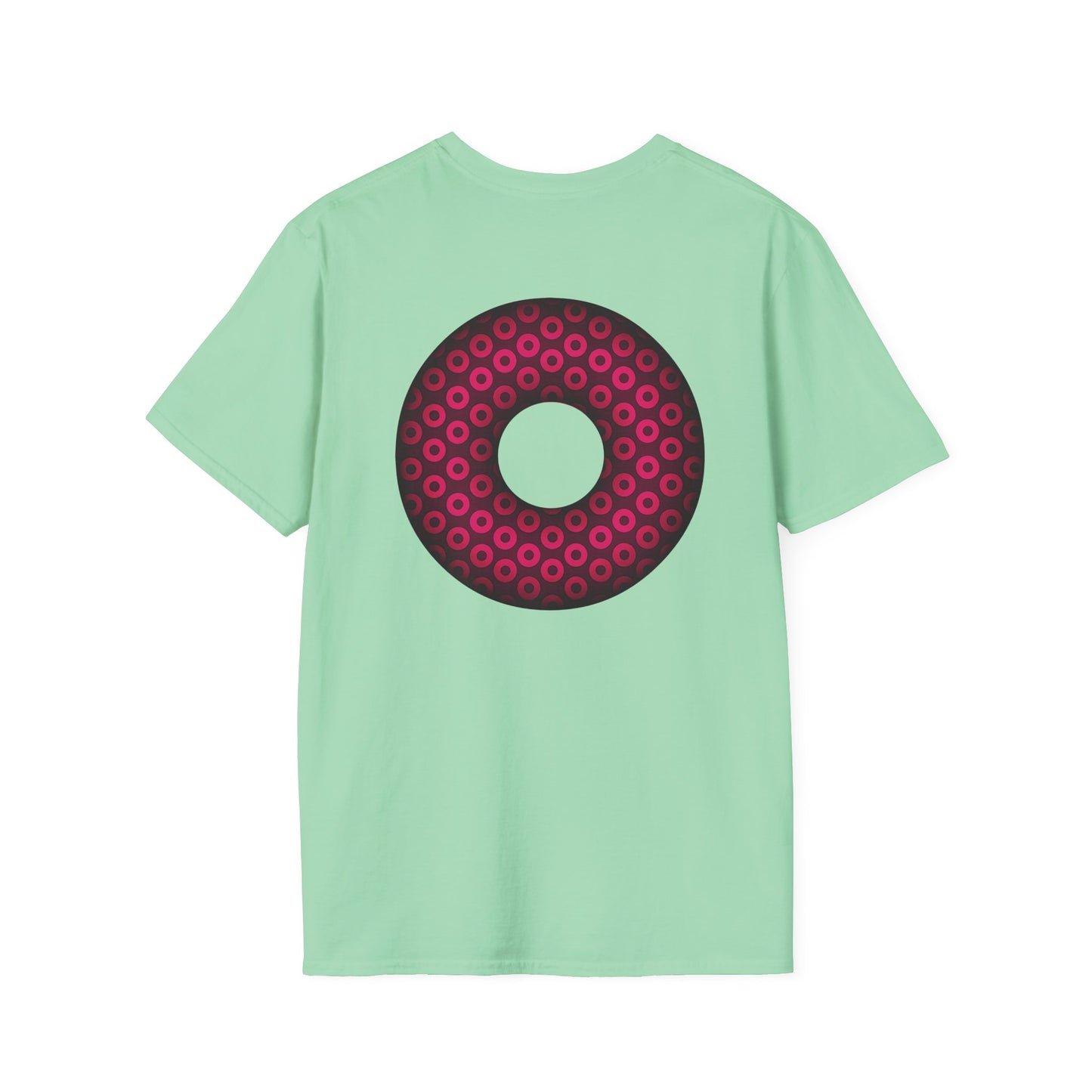 Plain Donuts/Unisex Soft-Style - "Plain Paradoxical Grided Donuts" - pink/burgundy donuts