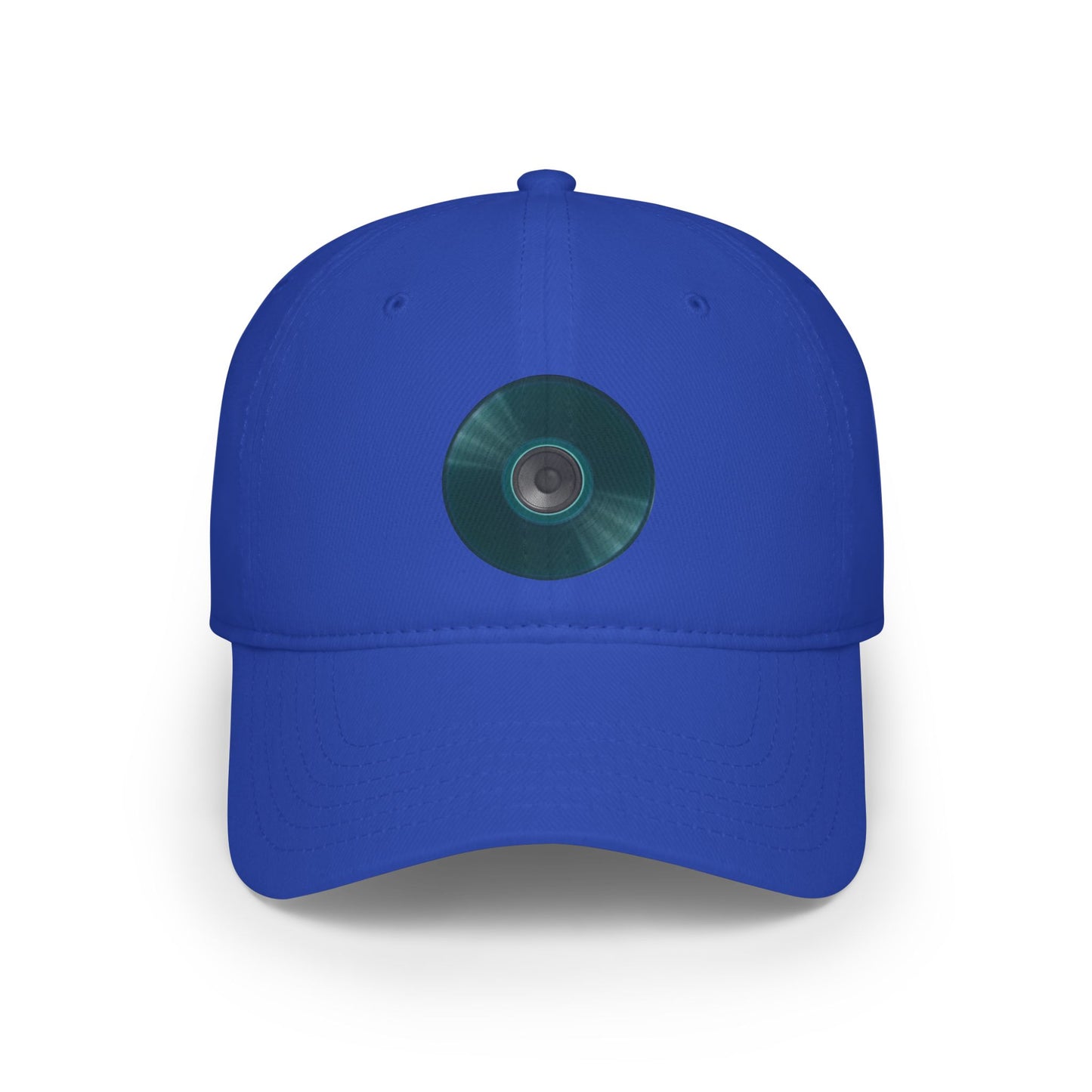 Lumpy Donut Baseball Cap - "Plain Speaker Donut" - dark teal vivid record donut w/