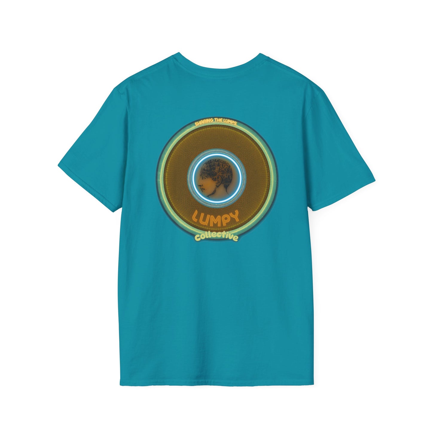 Classic Donut Tee - Unisex Soft-Style - "Lumpy Collective Donut" - bronze/green lumpy donut - variant 5