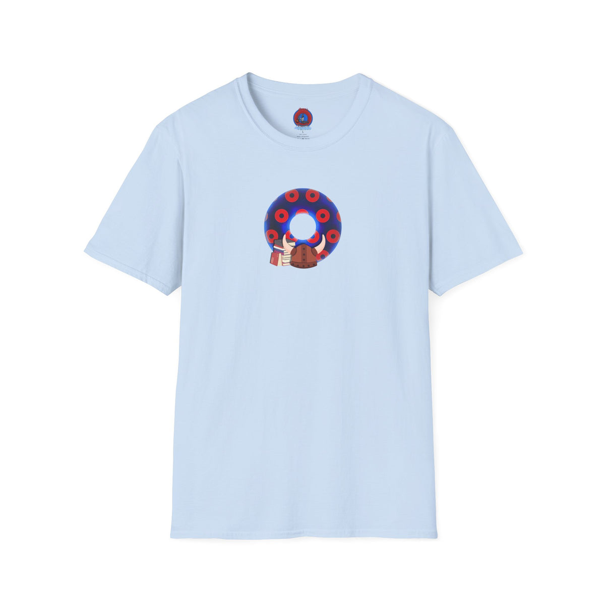 Classic Donut Tee - Unisex Soft-Style - "El Fuego Donut" - paradoxical blue/red donut