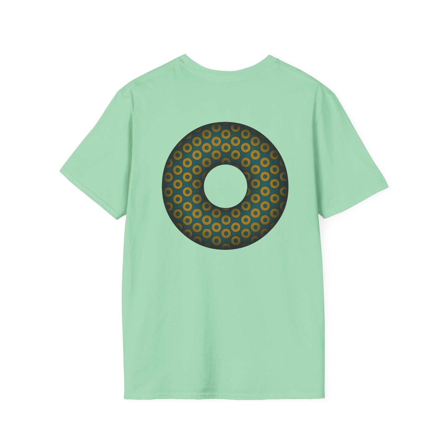 Plain Donuts/Unisex Soft-Style - "Plain Paradoxical Grided Donuts" - midnight gold/midnight teal donuts