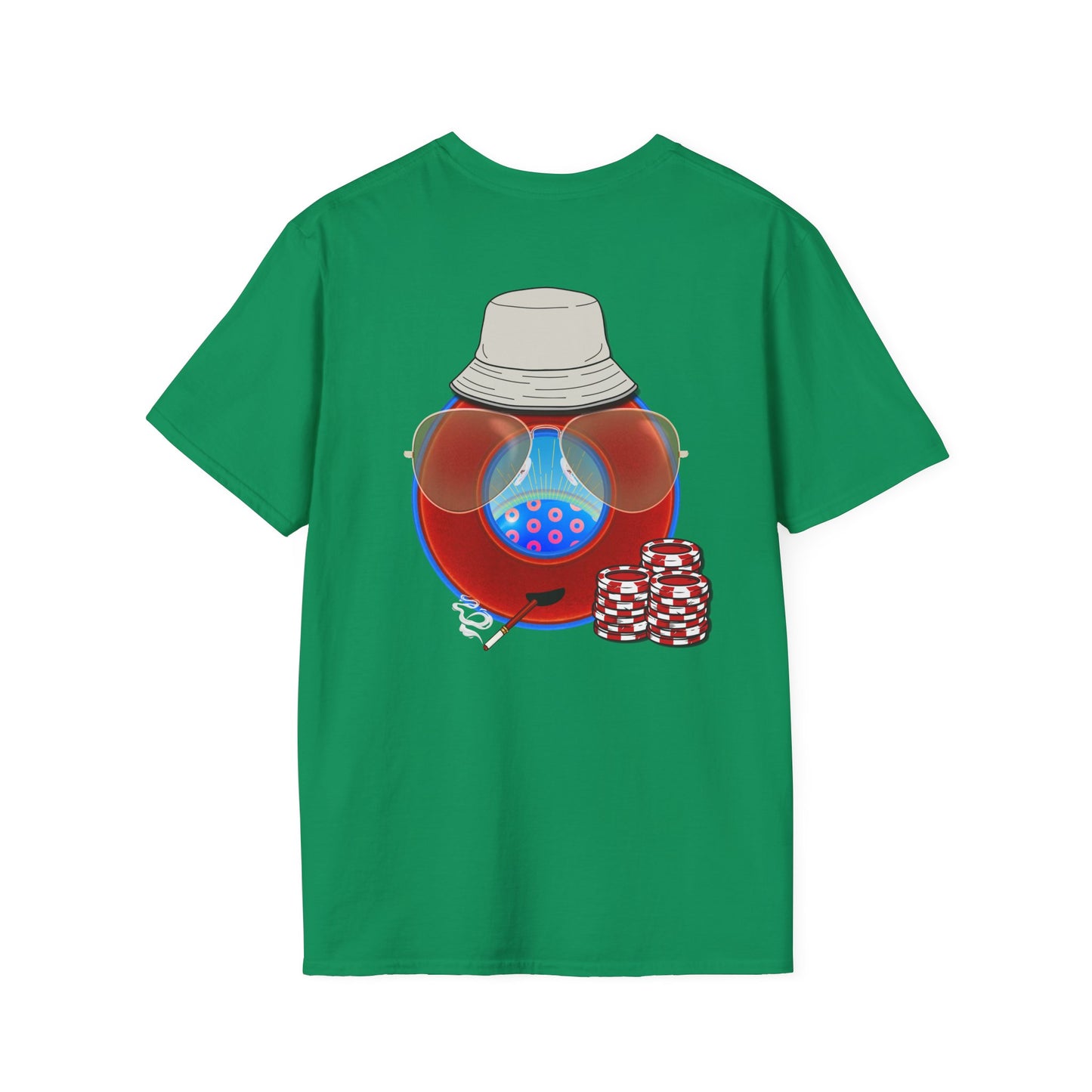 Classic Donut Tee - Unisex Soft-Style - "Gonzo Donut - Fear and Loathing in Gamehendge" - vivid red donut