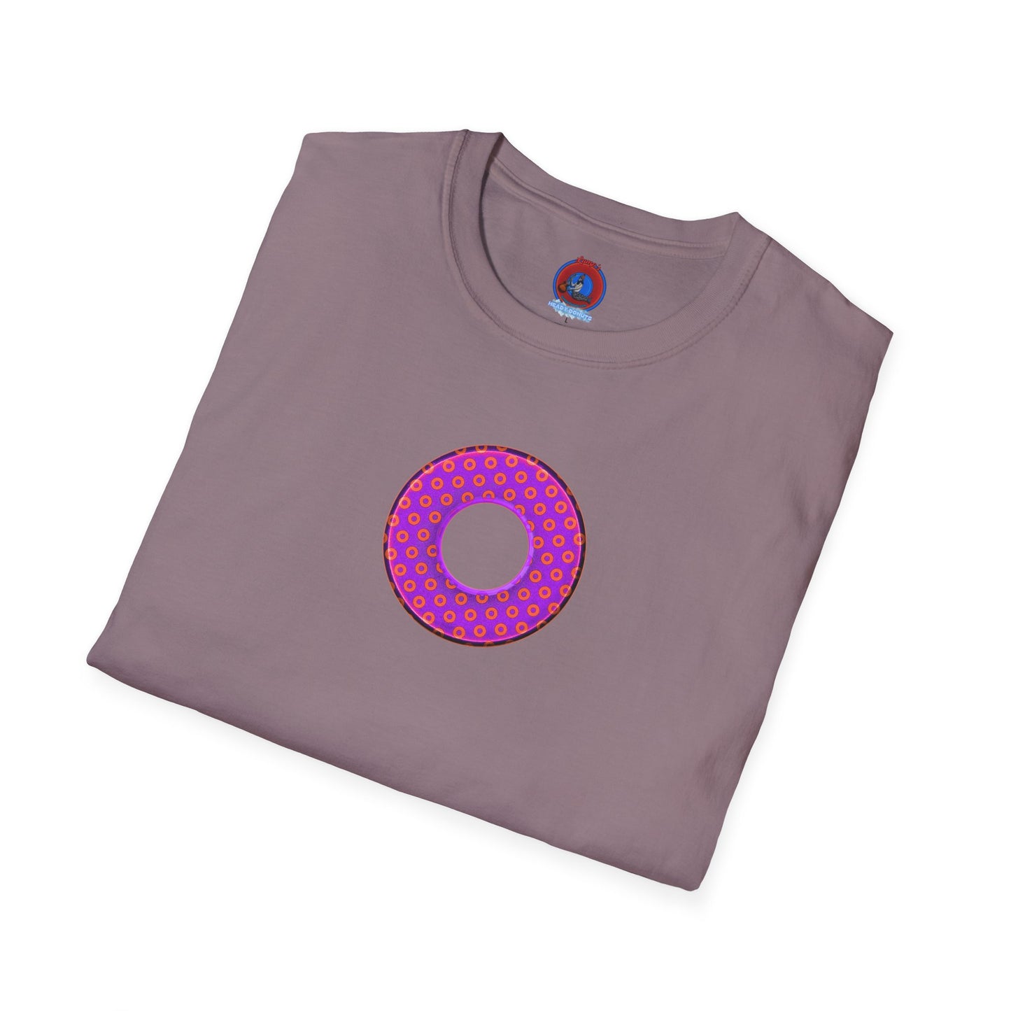 Plain Donuts/Unisex Soft-Style - "Plain Electric Paradoxical Donuts" - bright purple/red donuts