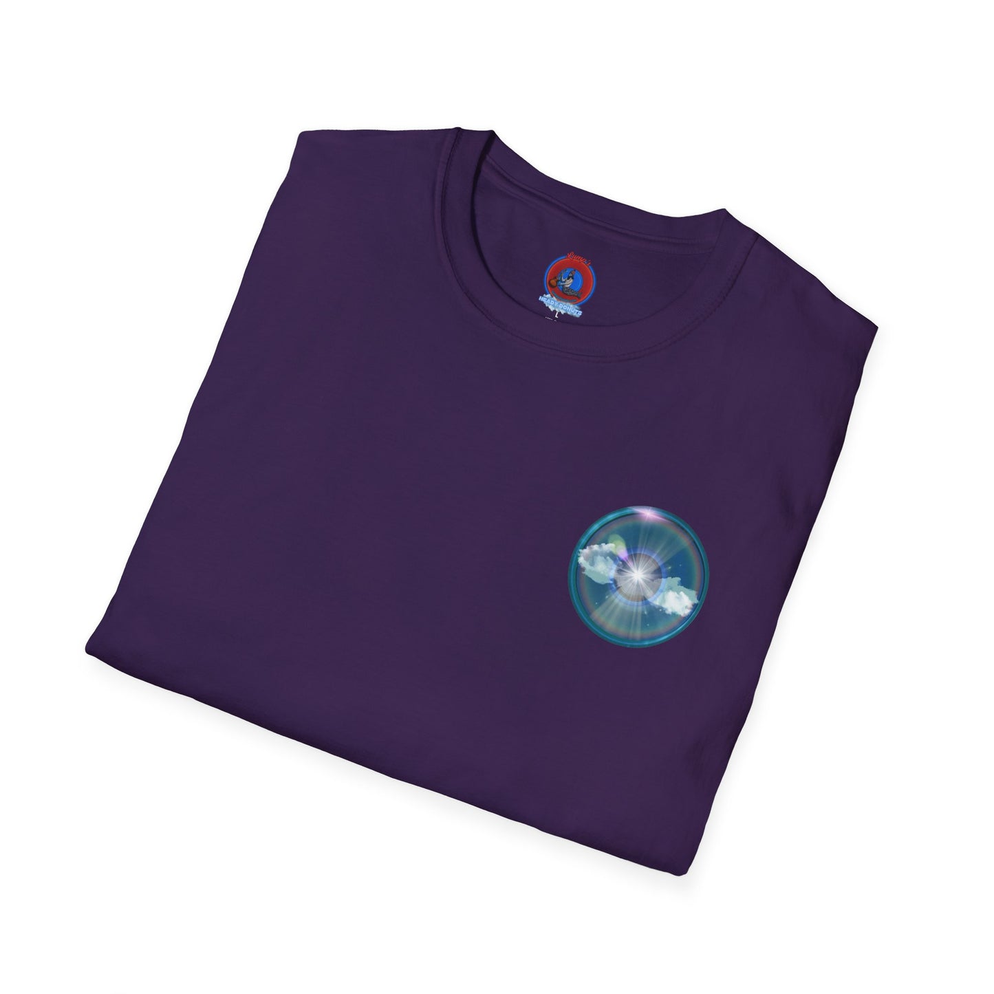 Classic Donut Tee - Unisex Soft-Style - "The Divided Donut" - variant 3 - blue donut [*50% to The Divided Sky Foundation]