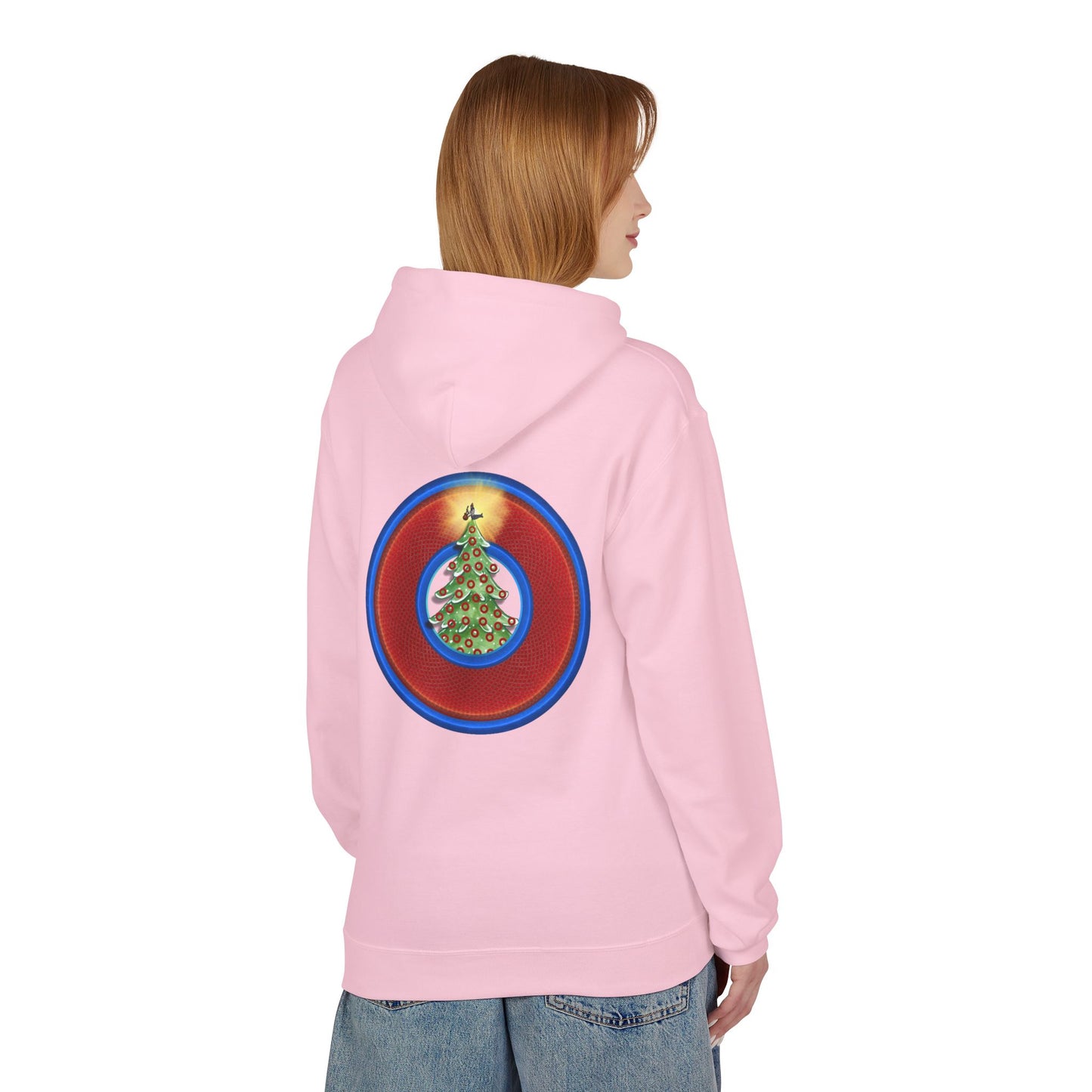 Fleece Harry Hoodies [Midweight Soft-style] - "It's Always Phishmas in Philly" - red rustic donut