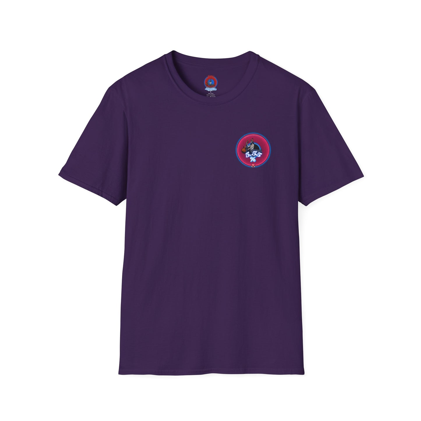 Classic Donut Tee - Unisex Soft-Style - "The 5.55% Donut" - vivid magenta donut - [*charitable print - 5.55% of profit to General Fund]