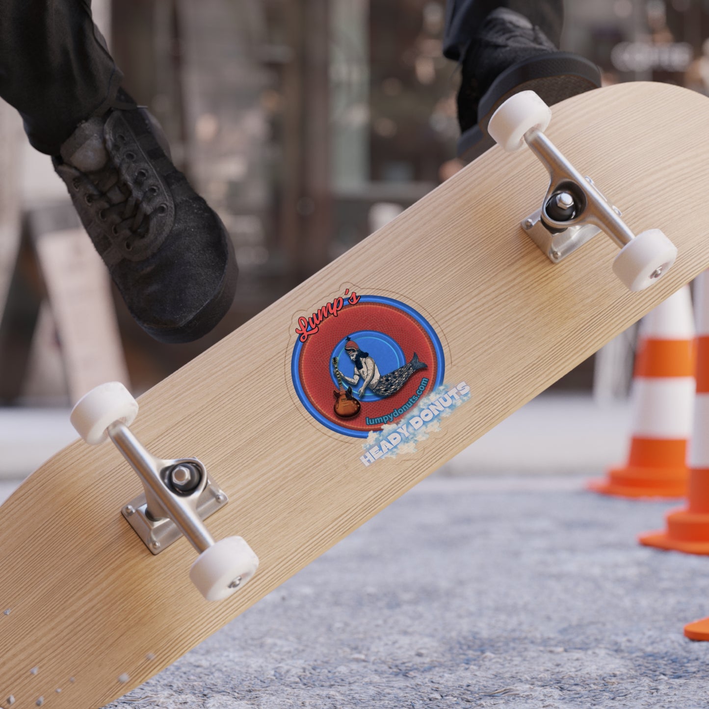 Donut Bumper/Outdoor Sticker - "Lump's Heady Donut Logo" - series 1.0 - red donut - [Die-Cut] 6"x 6"