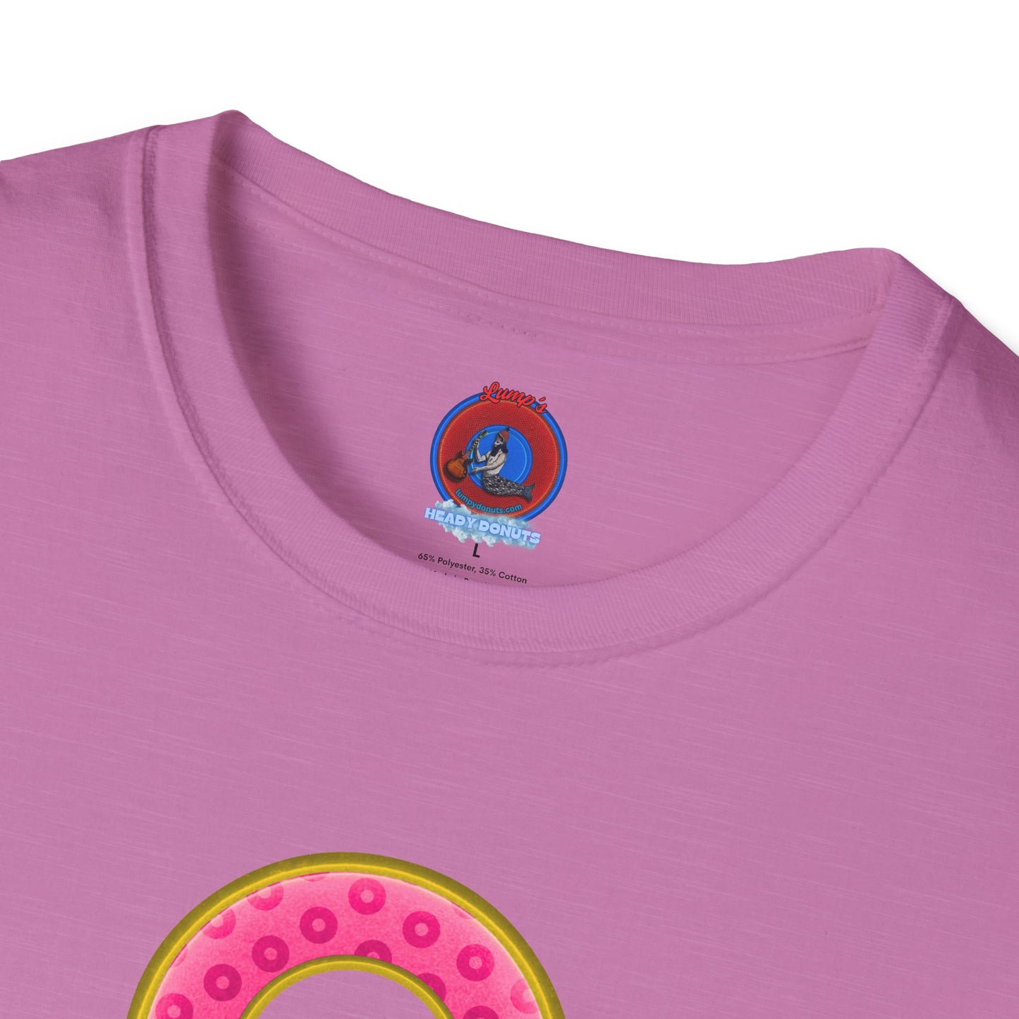 Plain Donuts/Unisex Soft-Style - "Plain Wide Mouthed Paradoxical Donuts" - pink/gold donuts