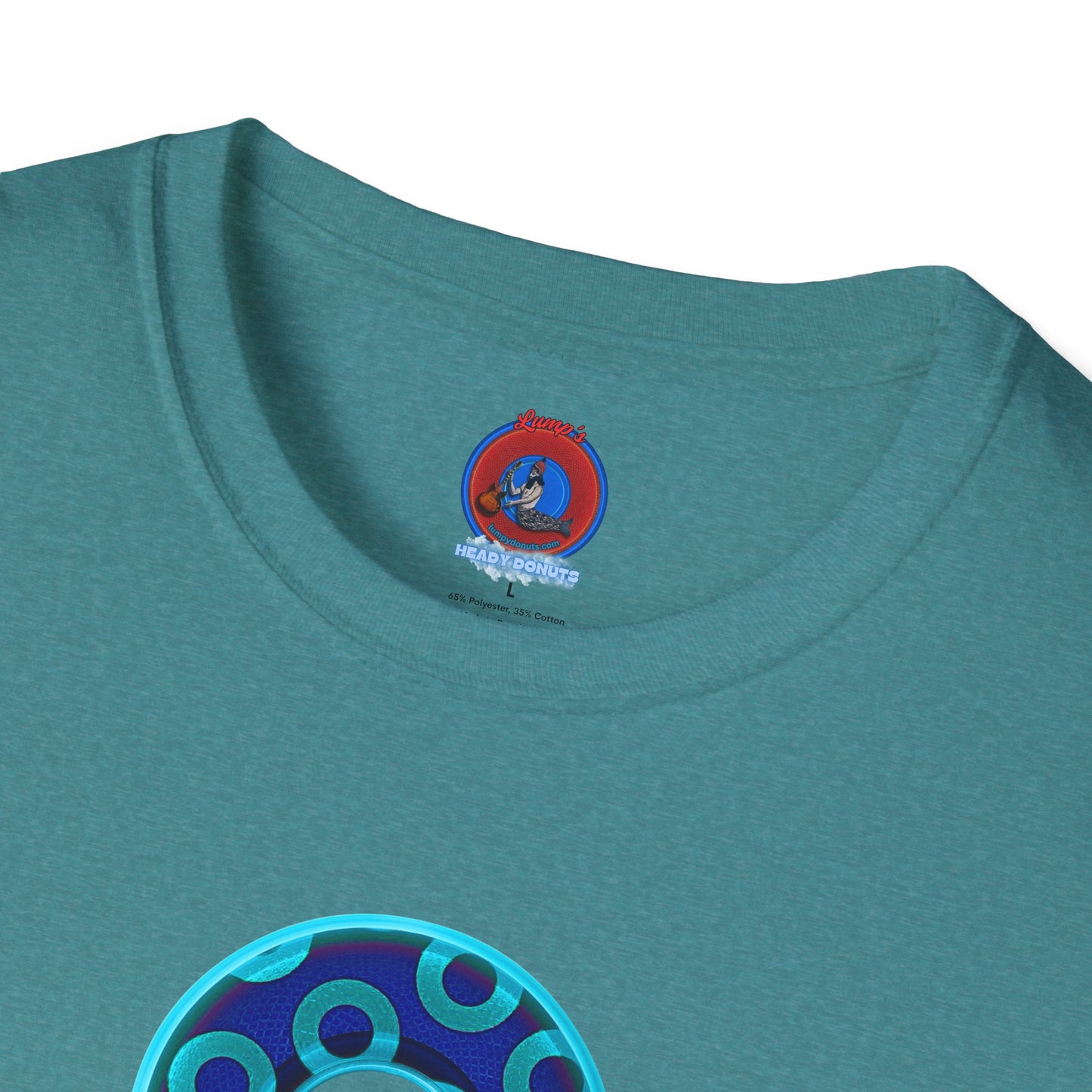 Plain Donuts/Unisex Soft-Style - "Plain Rustic Paradoxical Donuts" - aquamarine/dark blue donuts