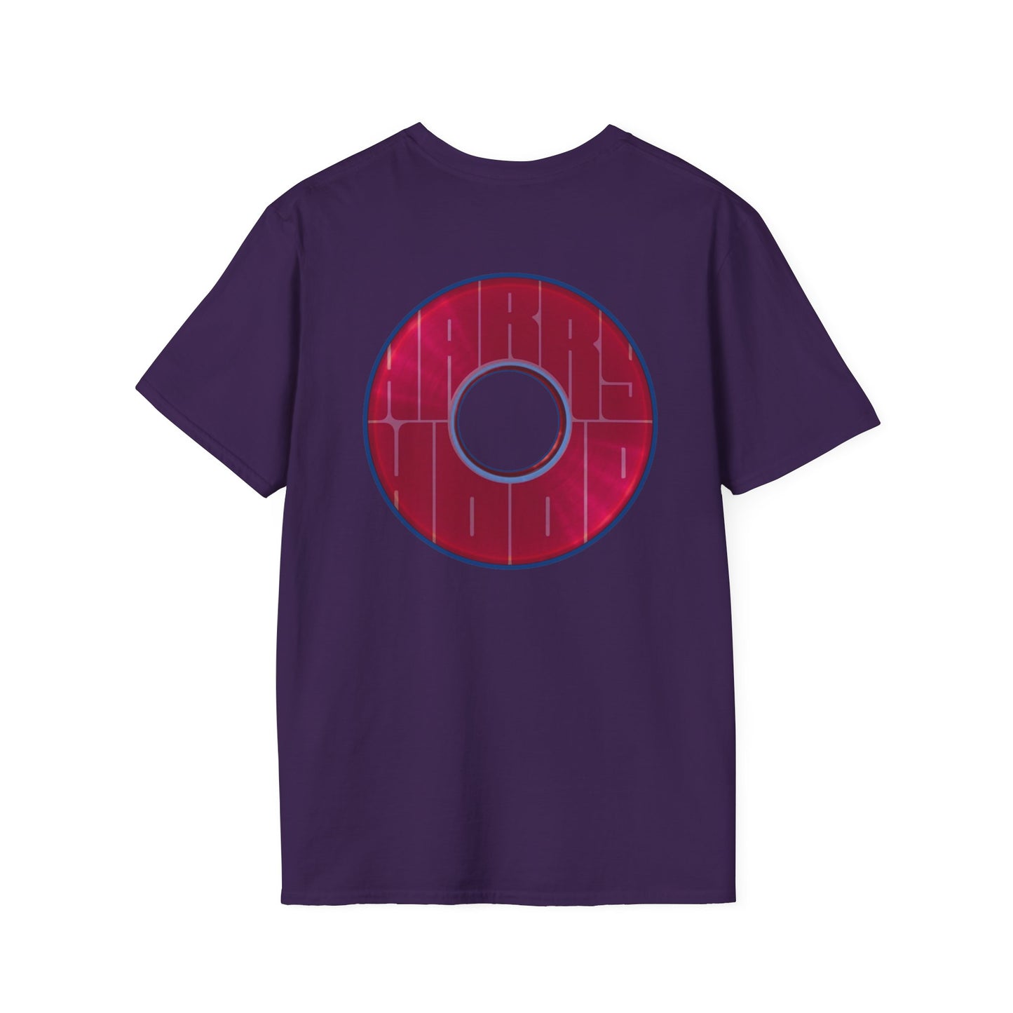 Classic Donut Tee - Unisex Soft-Style - "Harry Left His Donut Shirt" - series 1.0  - variant 1 - red/magenta donut - w/hole
