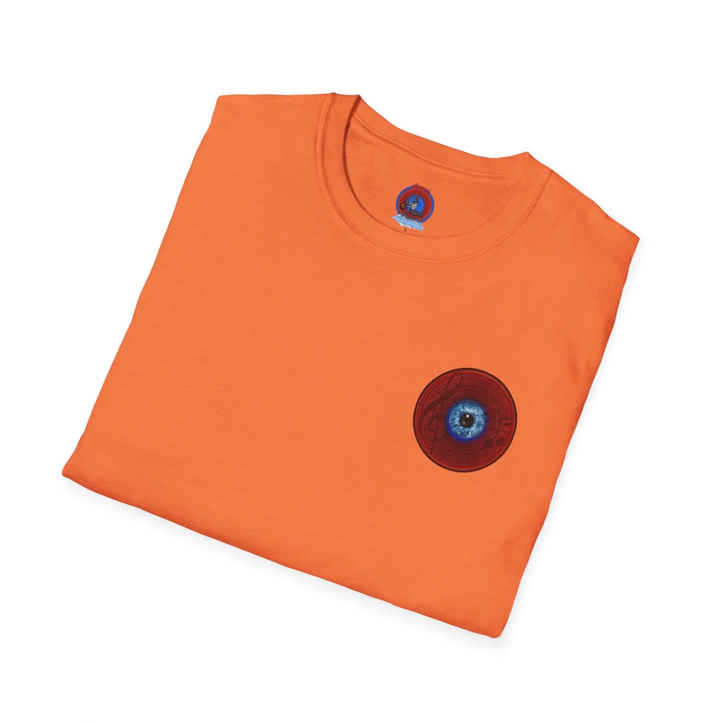 Classic Donut Tee - Unisex Soft-Style - "Peering through Your Opacity" - series 1.0 - red donut w/eye