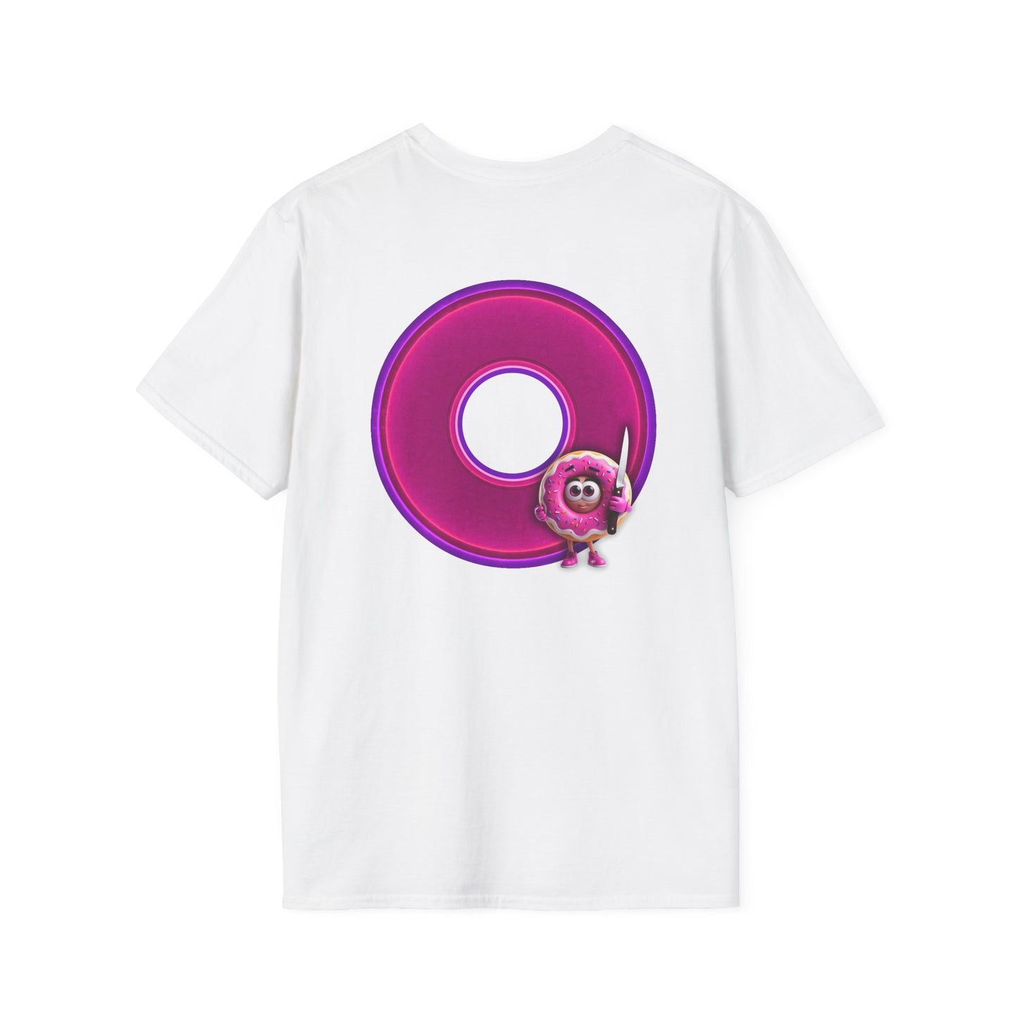 Classic Donut Tee - Unisex Soft-Style - "My Friend the Donut " - series 1.0  - variant 3 - magenta/purple donut