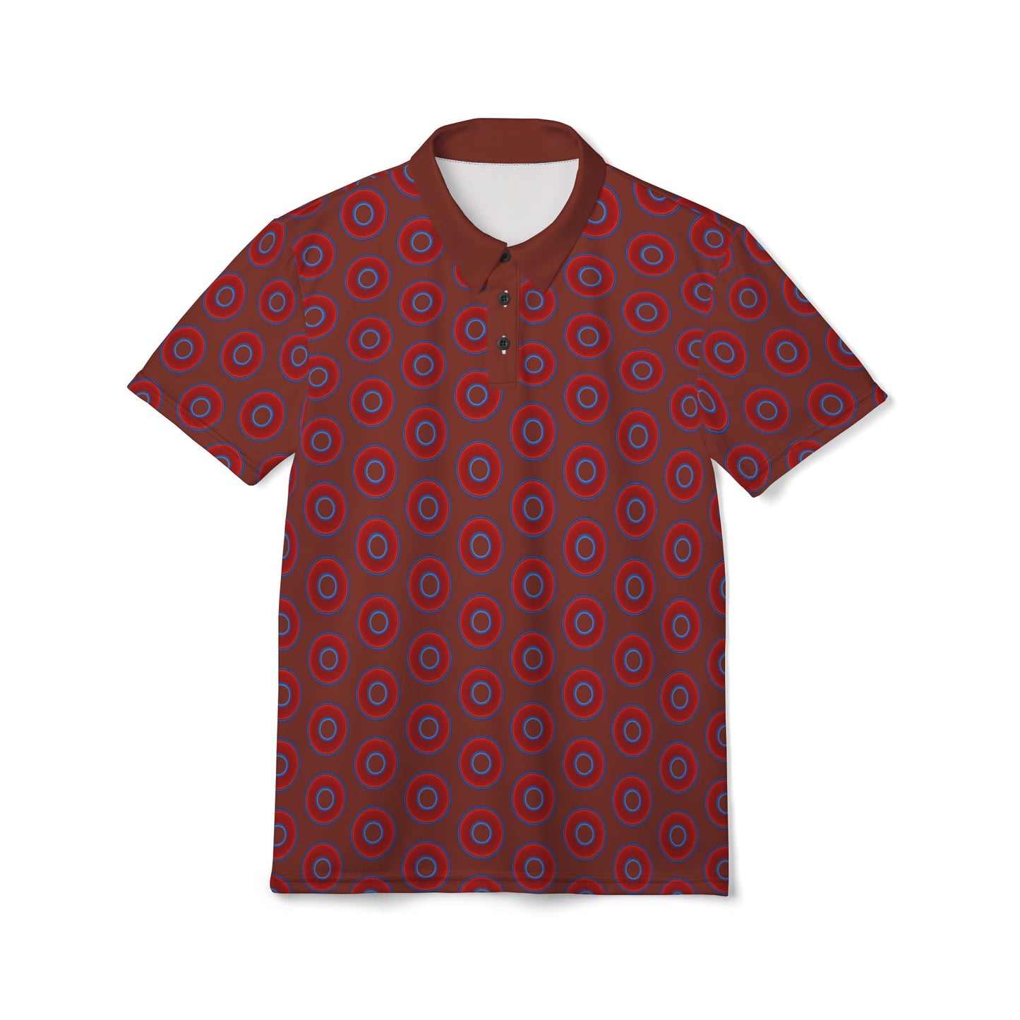 AOP Donut Polo - vivid donut print w/burnt umber background [unisex]