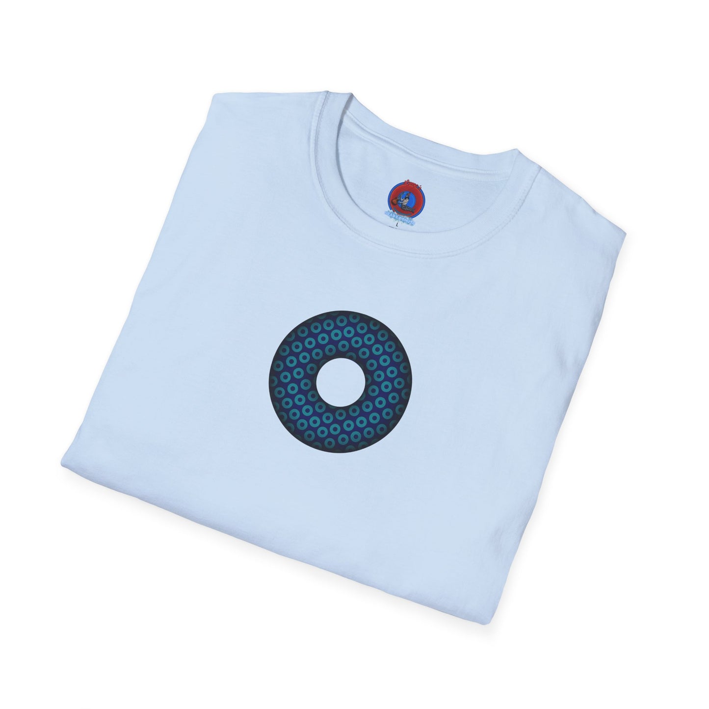 Plain Donuts/Unisex Soft-Style - "Plain Paradoxical Grided Donuts" - teal/dark blue donuts