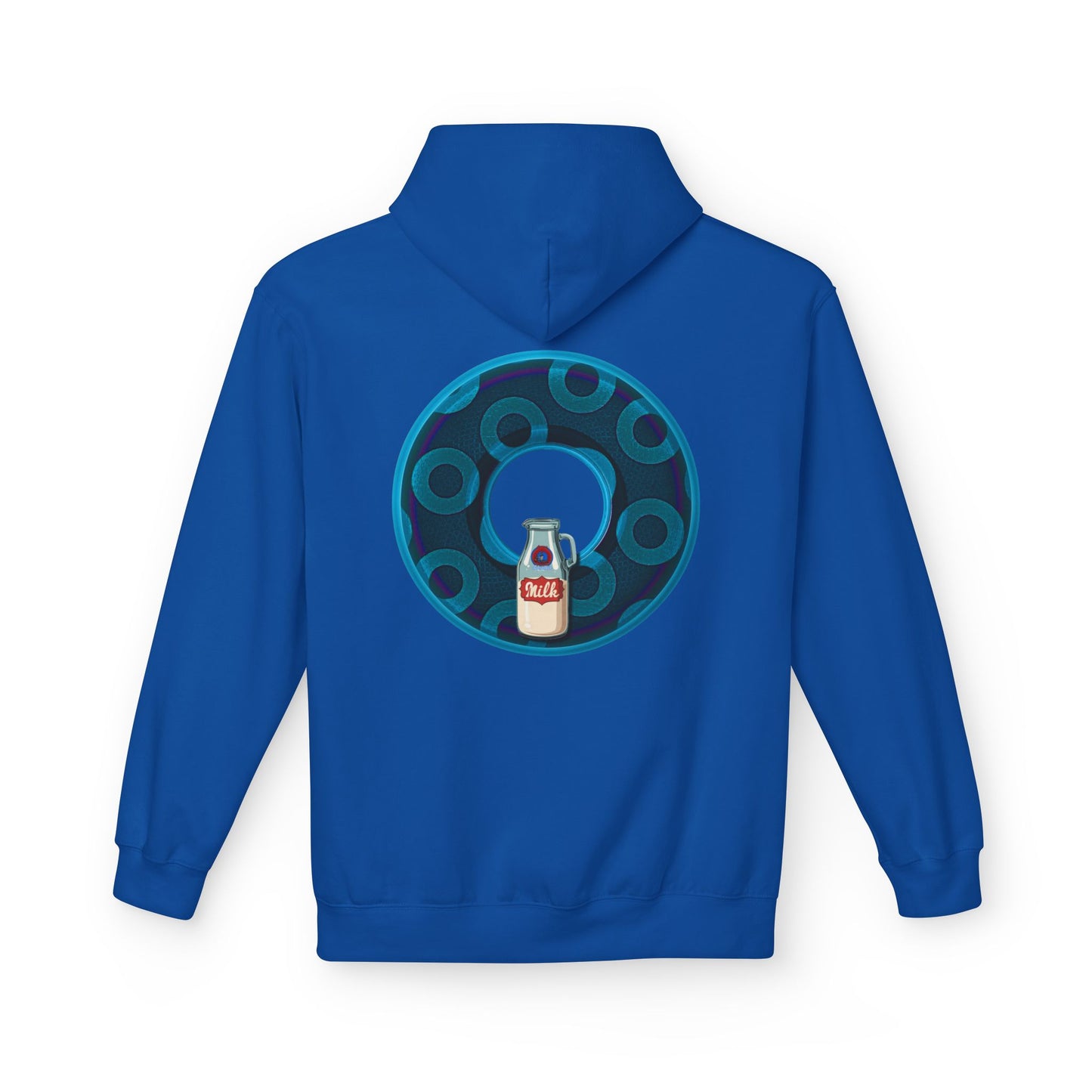 Fleece Harry Hoodies [Midweight Soft-style] - "Wooked Cream Dairy - YEMSG Donut" - blue/blue rustic paradox donut - variant 7