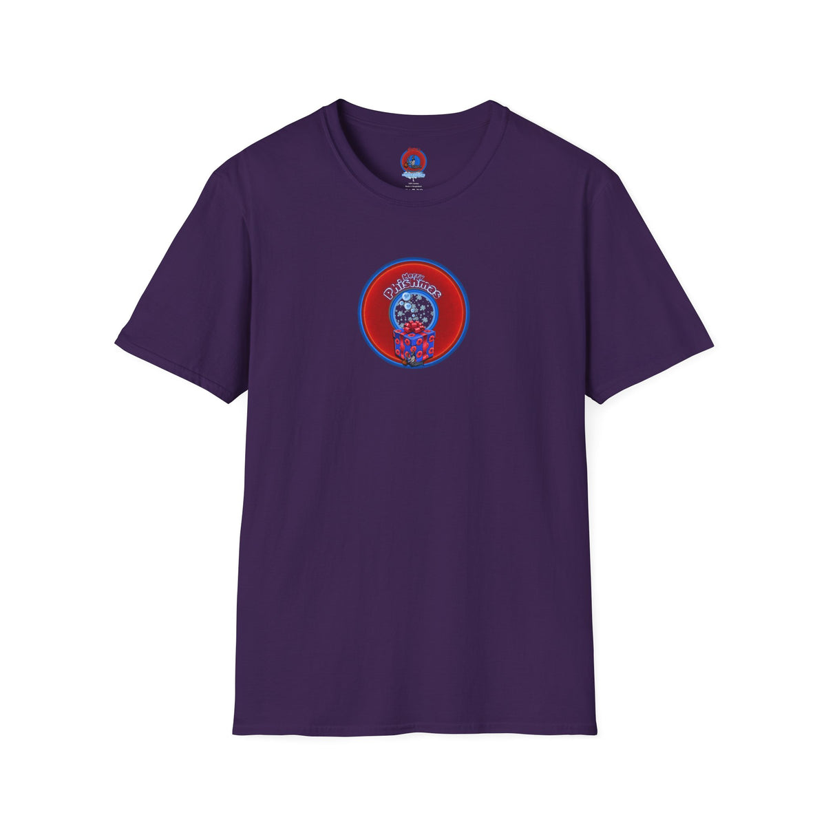 Classic Donut Tee - Unisex Soft-Style - "Phishmas Caroler's Tee " - vivid red/blue donut - variant 3