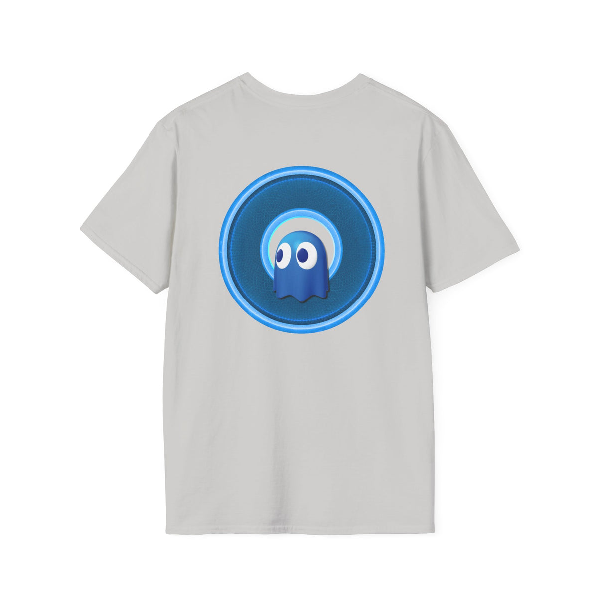 Classic Donut Tee - Unisex Soft-Style - "The Story of the Donut - a Ghostly Good Time" - variant 2 - blue/light blue rustic donut