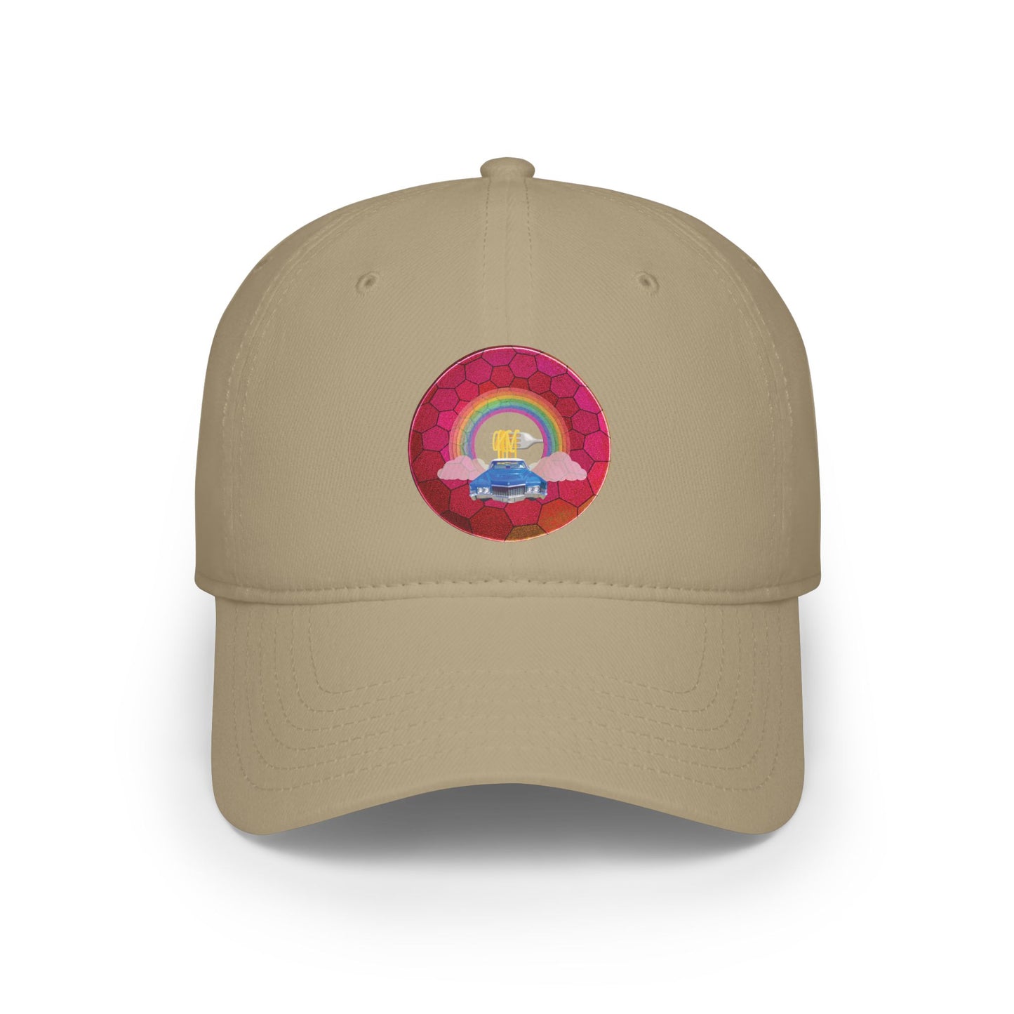 Lumpy Donut Baseball Cap - "Caddy Spaghetti Incident Donut Cap" - variant 2 - magenta hexadonut w/